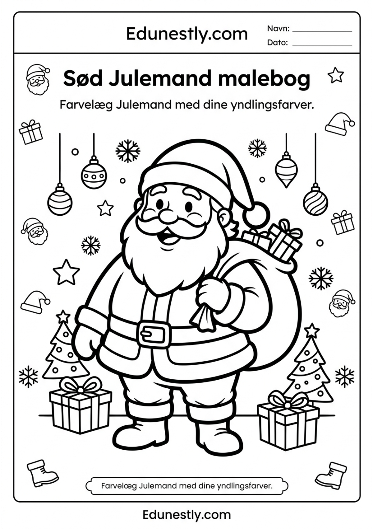 Sød Julemand malebog