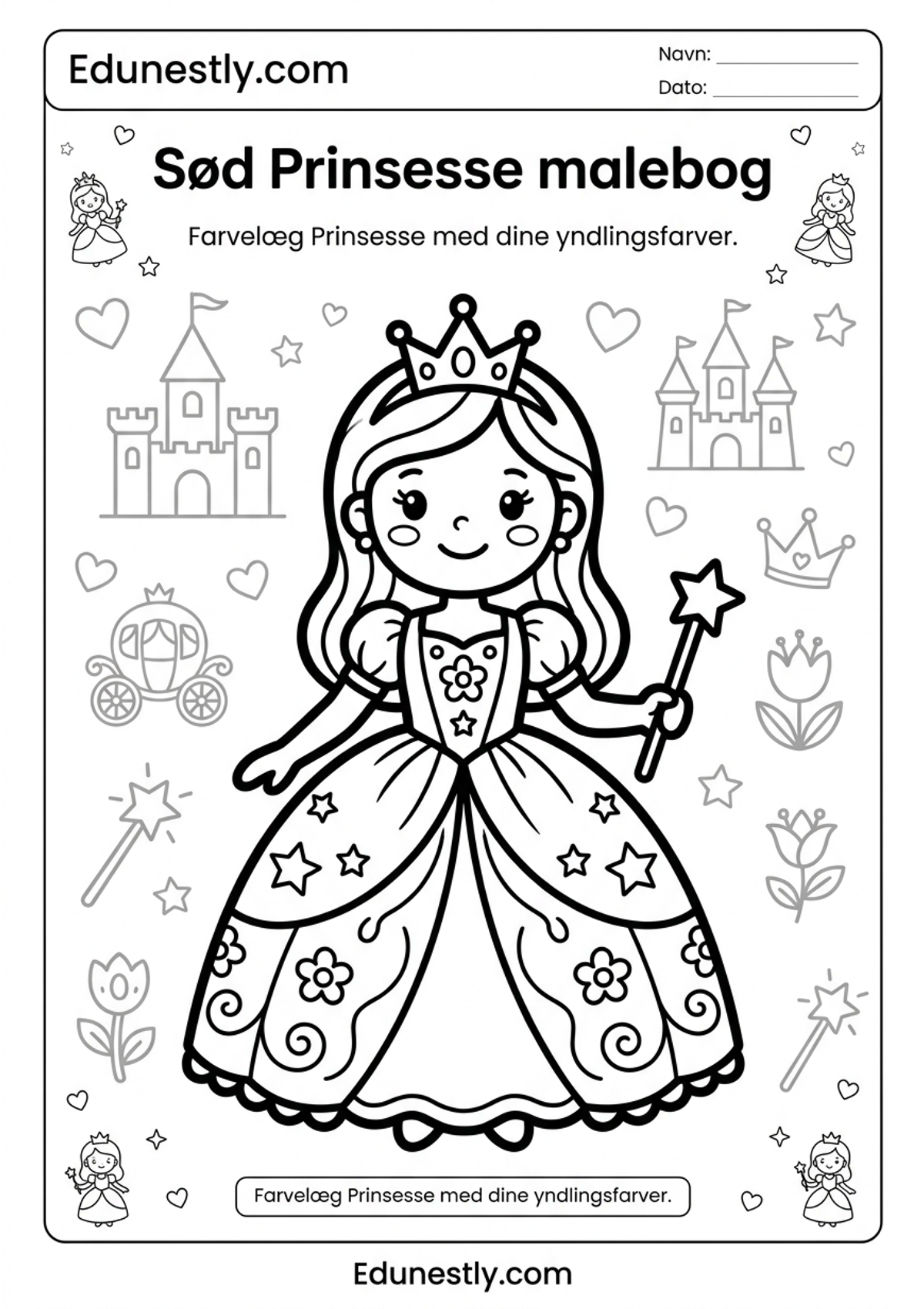 Sød Prinsesse malebog