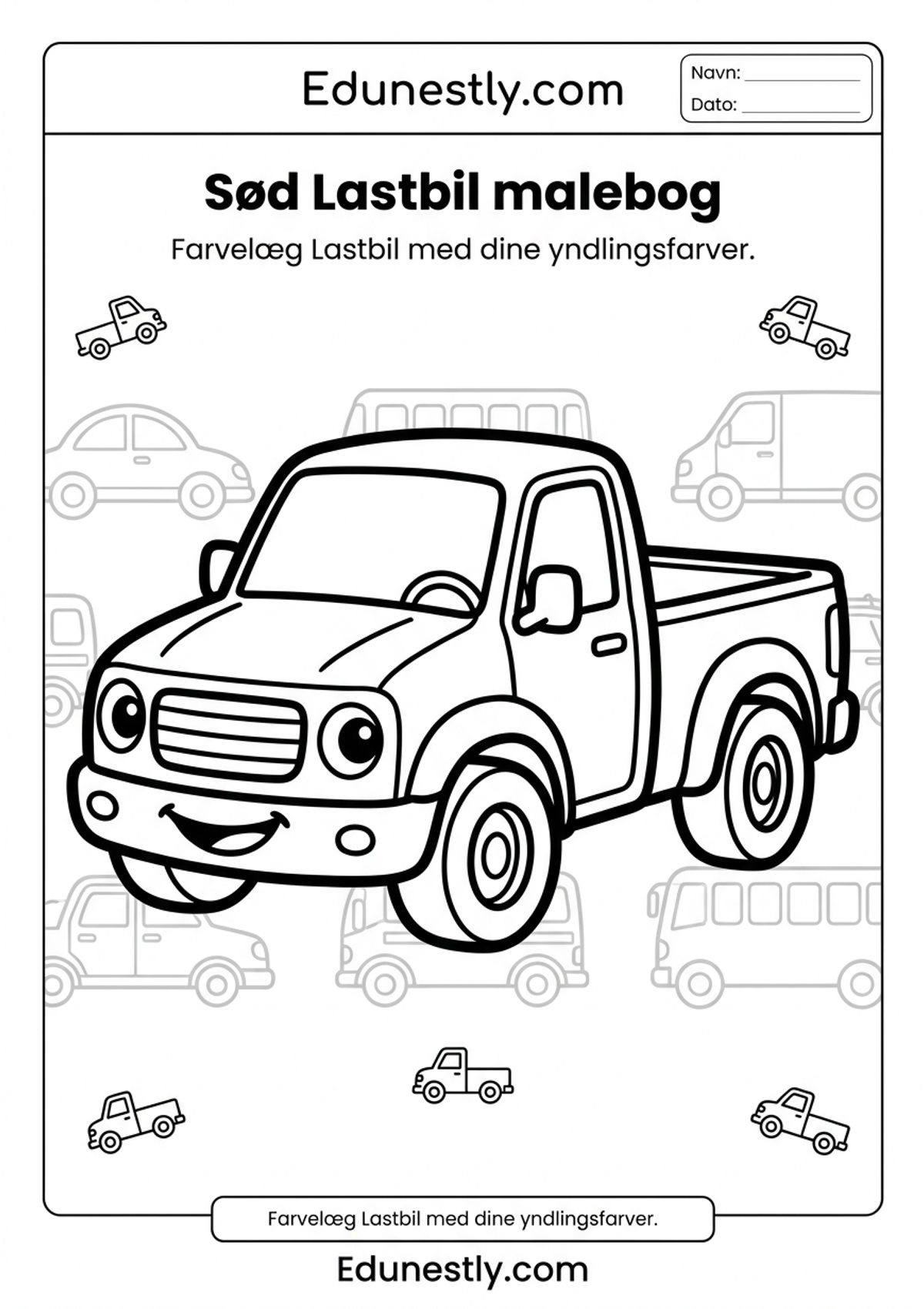 Sød Lastbil malebog