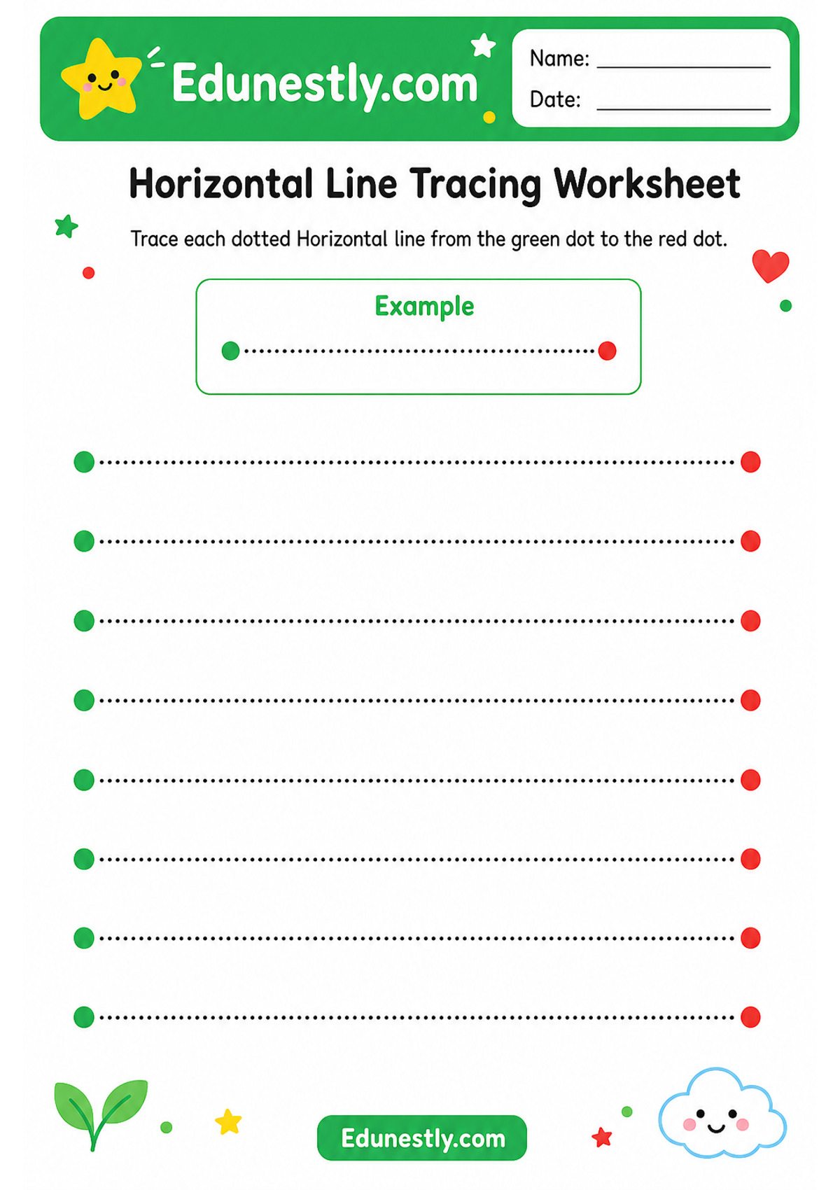 Horizontal Line Tracing Worksheet