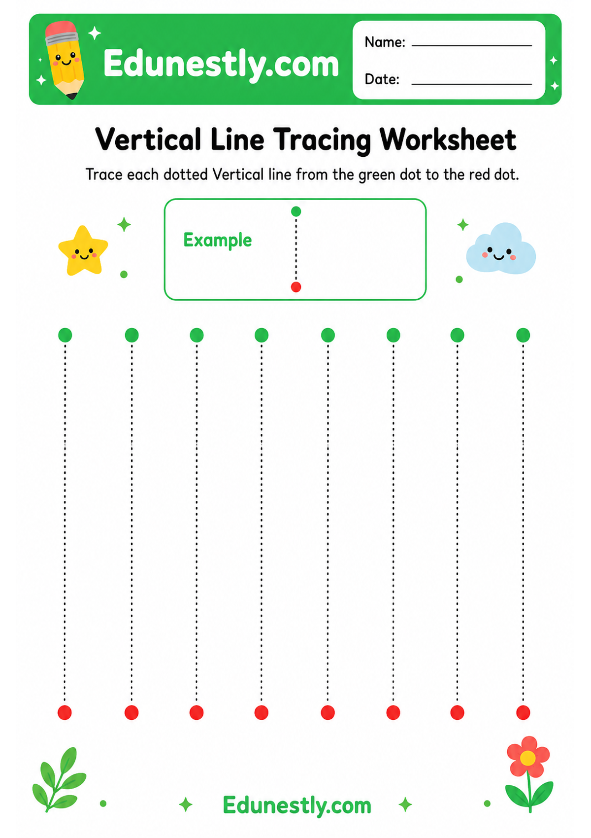 Vertical Line Tracing Worksheet