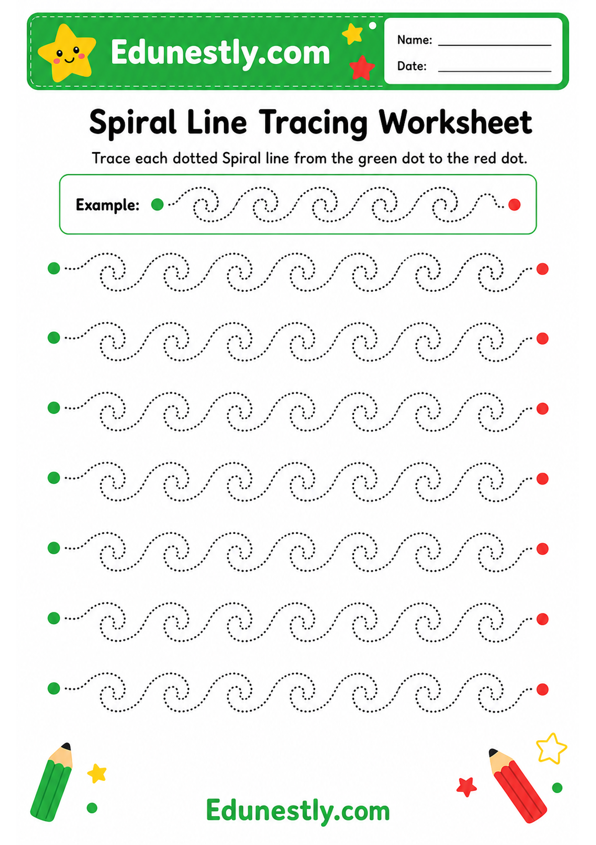 Spiral Line Tracing Worksheet