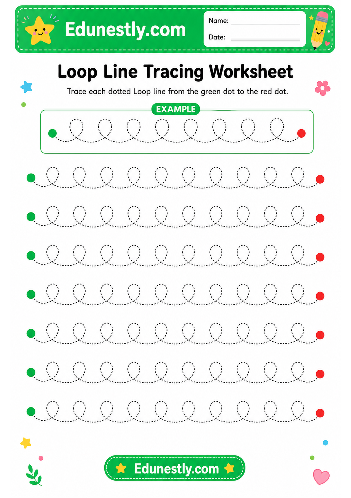 Loop Line Tracing Worksheet