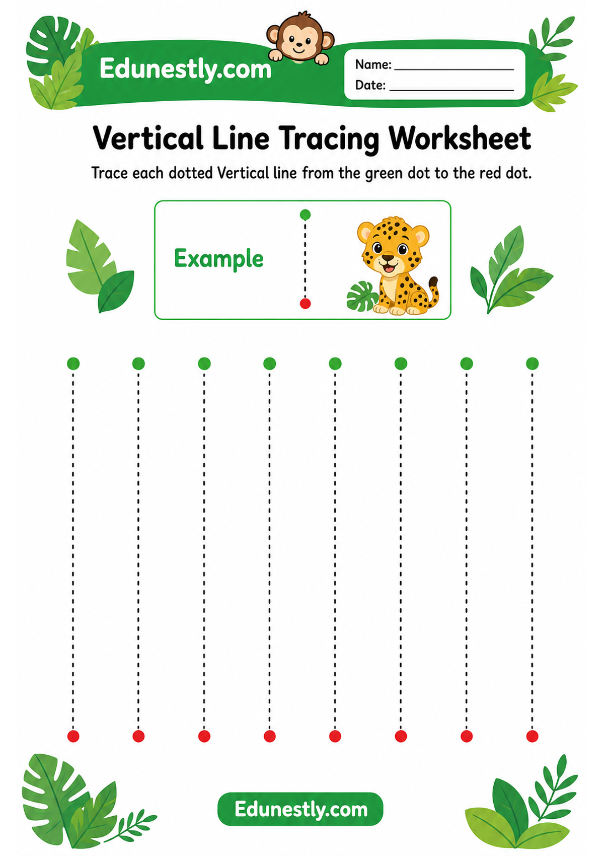 Vertical Line Tracing Worksheet