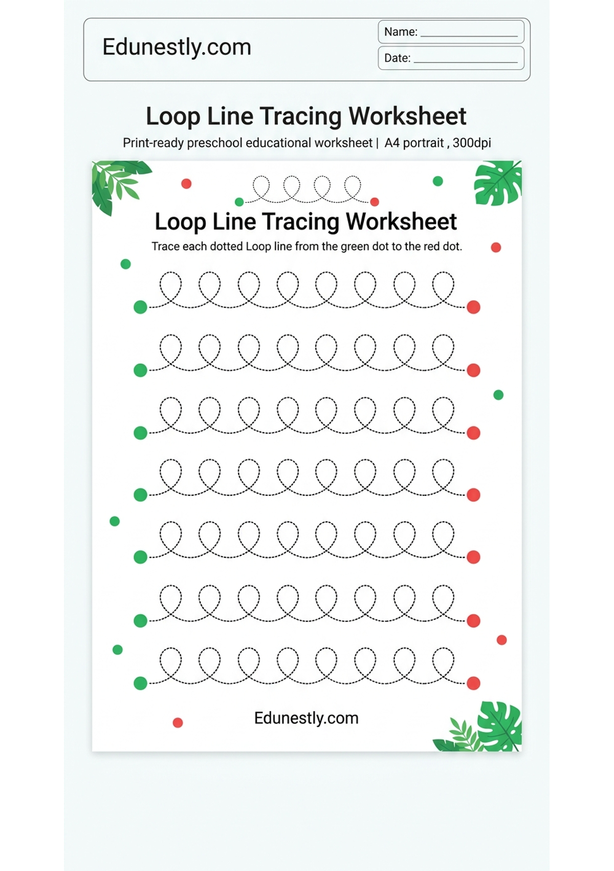 Loop Line Tracing Worksheet