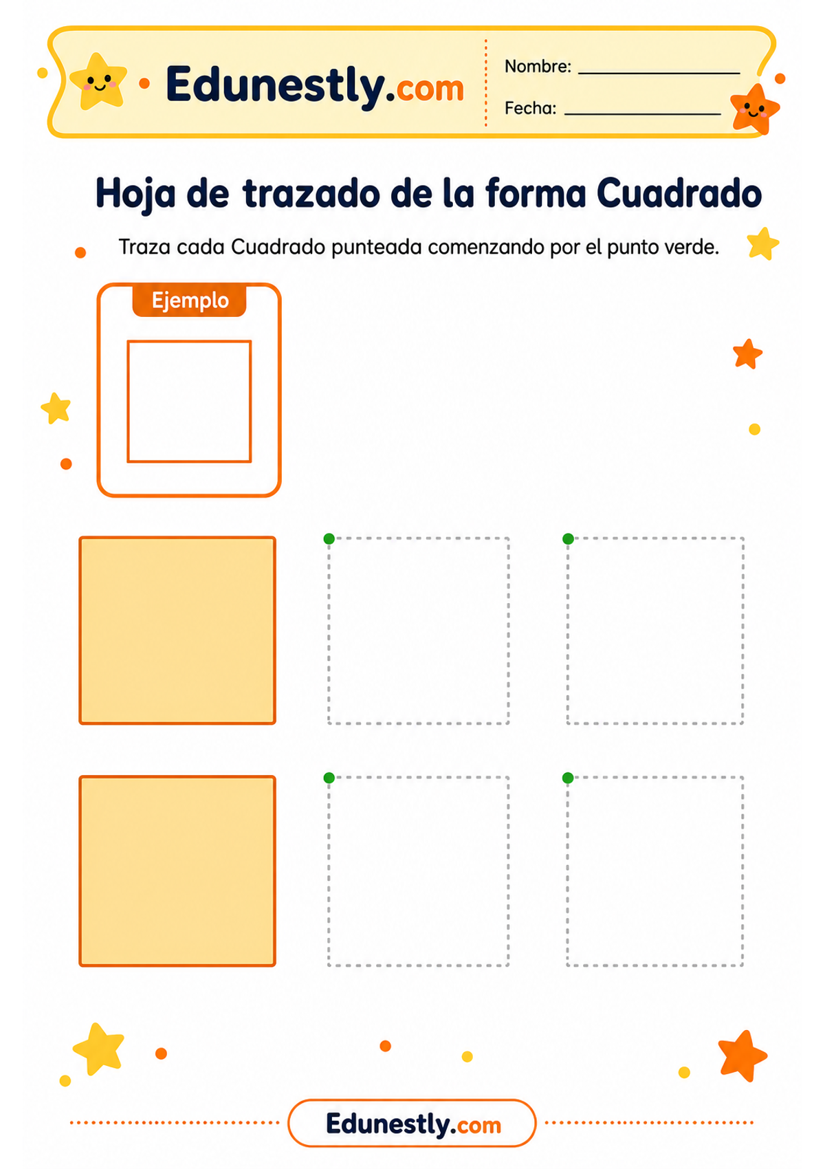 Hoja de trazado de la forma Cuadrado