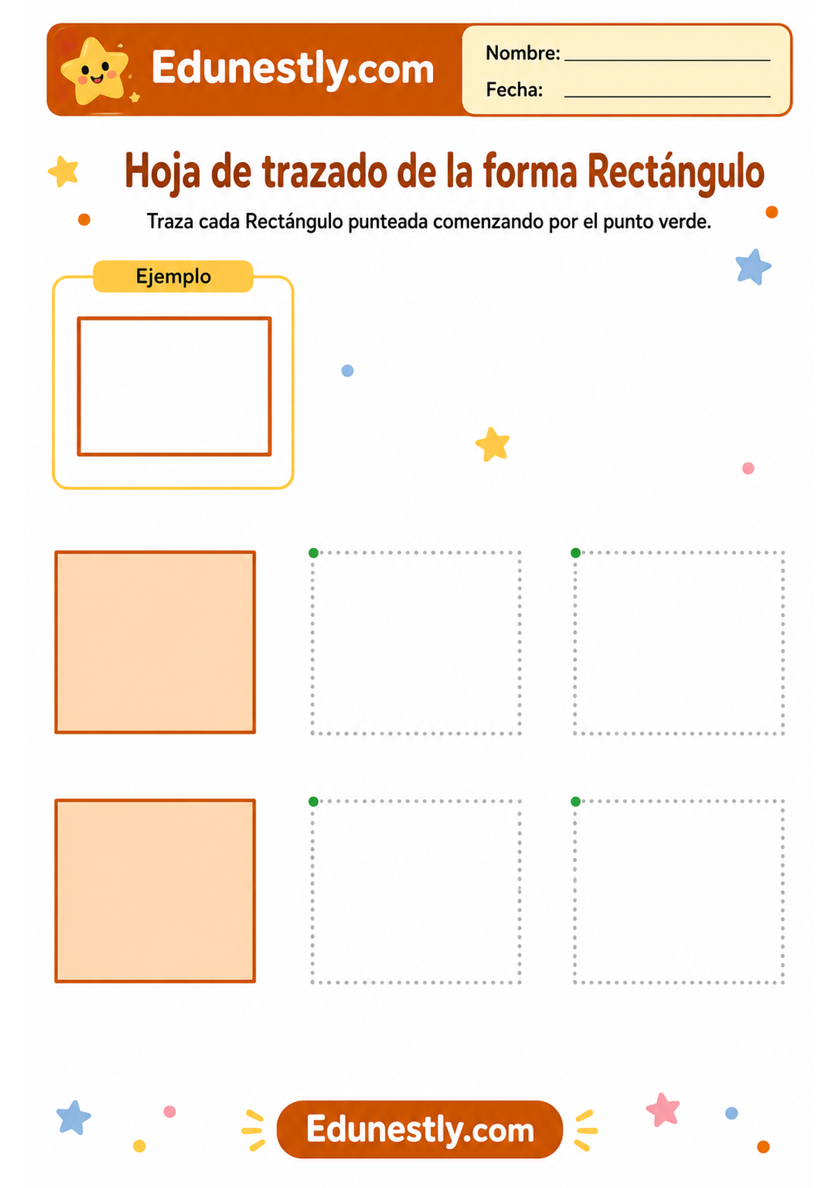 Hoja de trazado de la forma Rectángulo