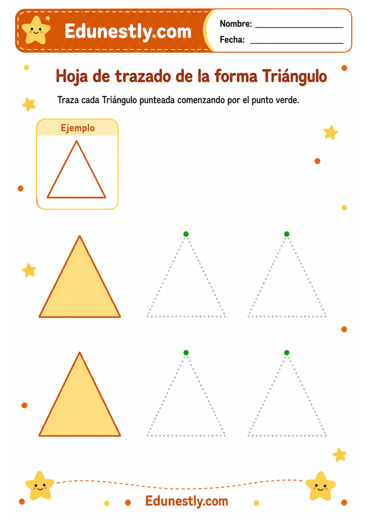 Hoja de trazado de la forma Triángulo