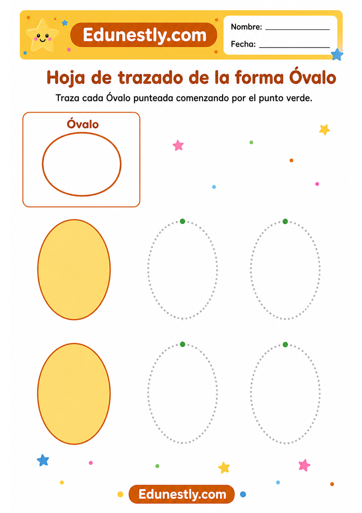 Hoja de trazado de la forma Óvalo