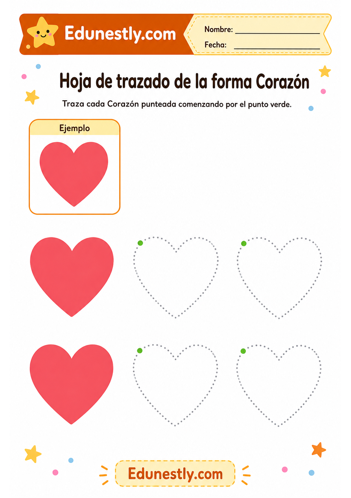 Hoja de trazado de la forma Corazón