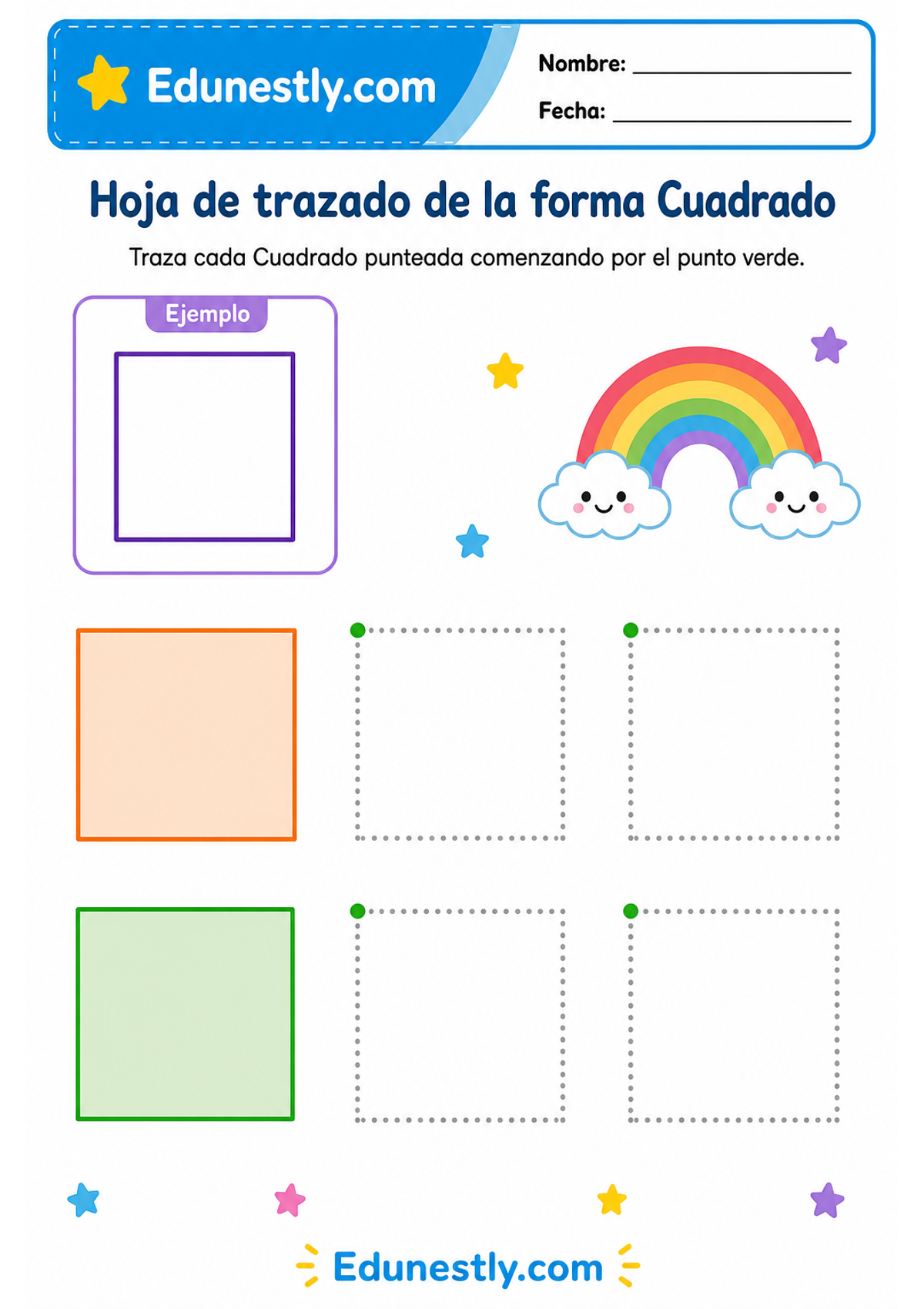 Hoja de trazado de la forma Cuadrado