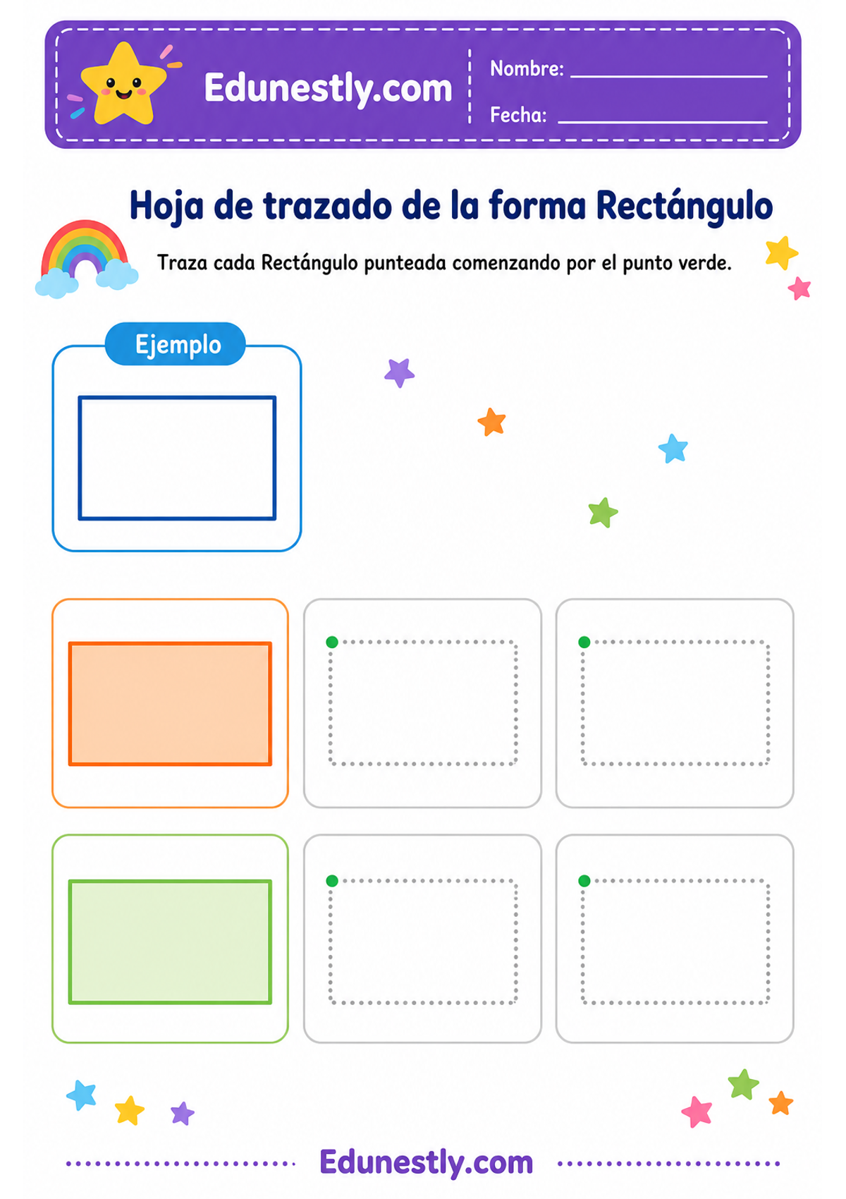 Hoja de trazado de la forma Rectángulo