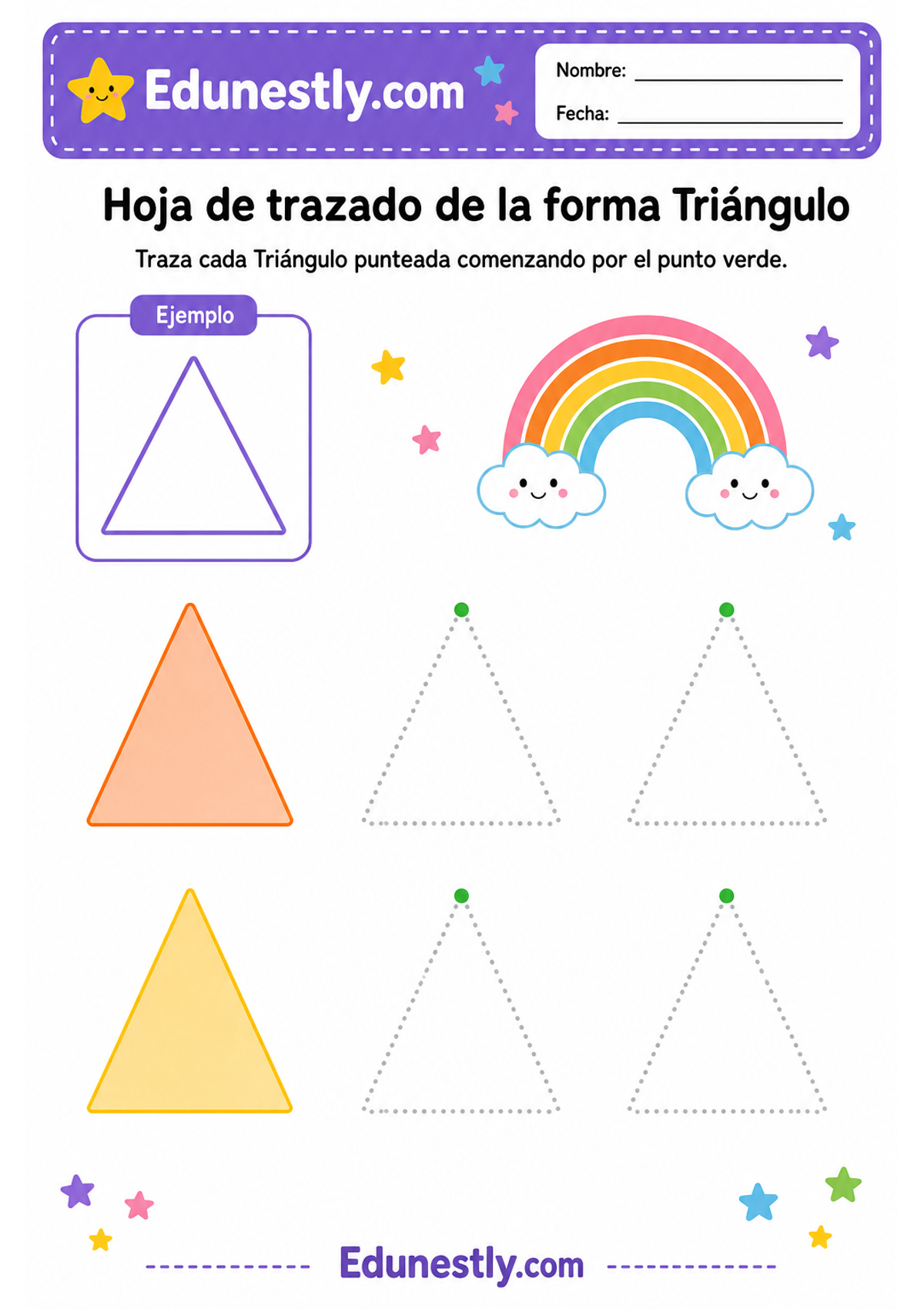 Hoja de trazado de la forma Triángulo