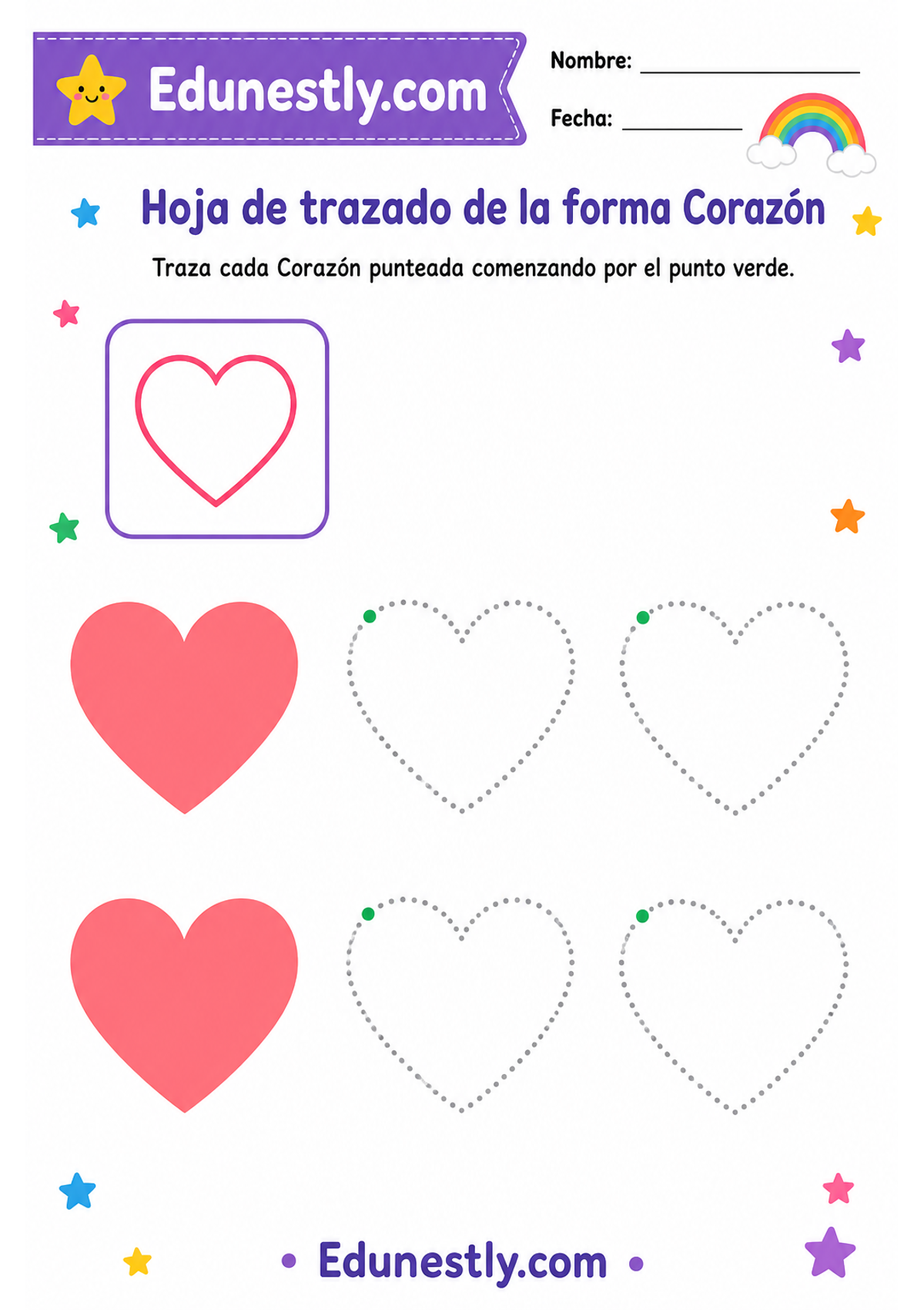 Hoja de trazado de la forma Corazón
