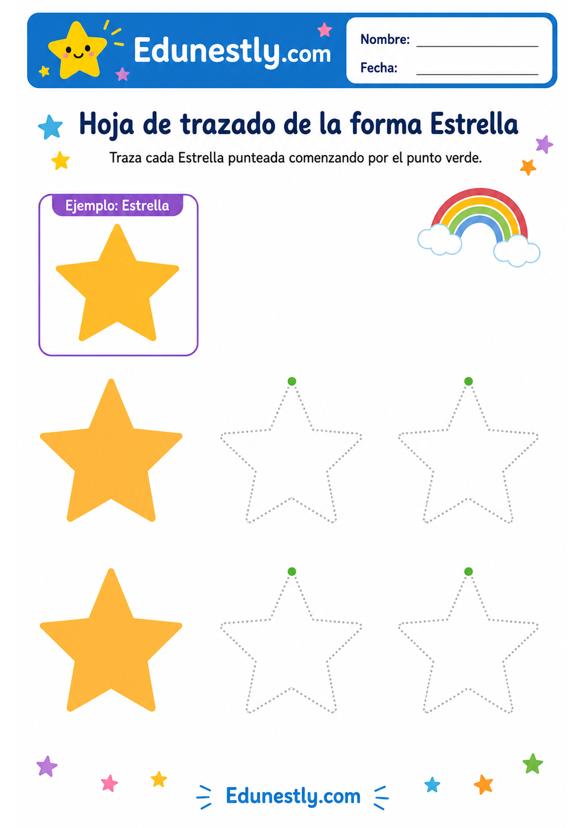 Hoja de trazado de la forma Estrella