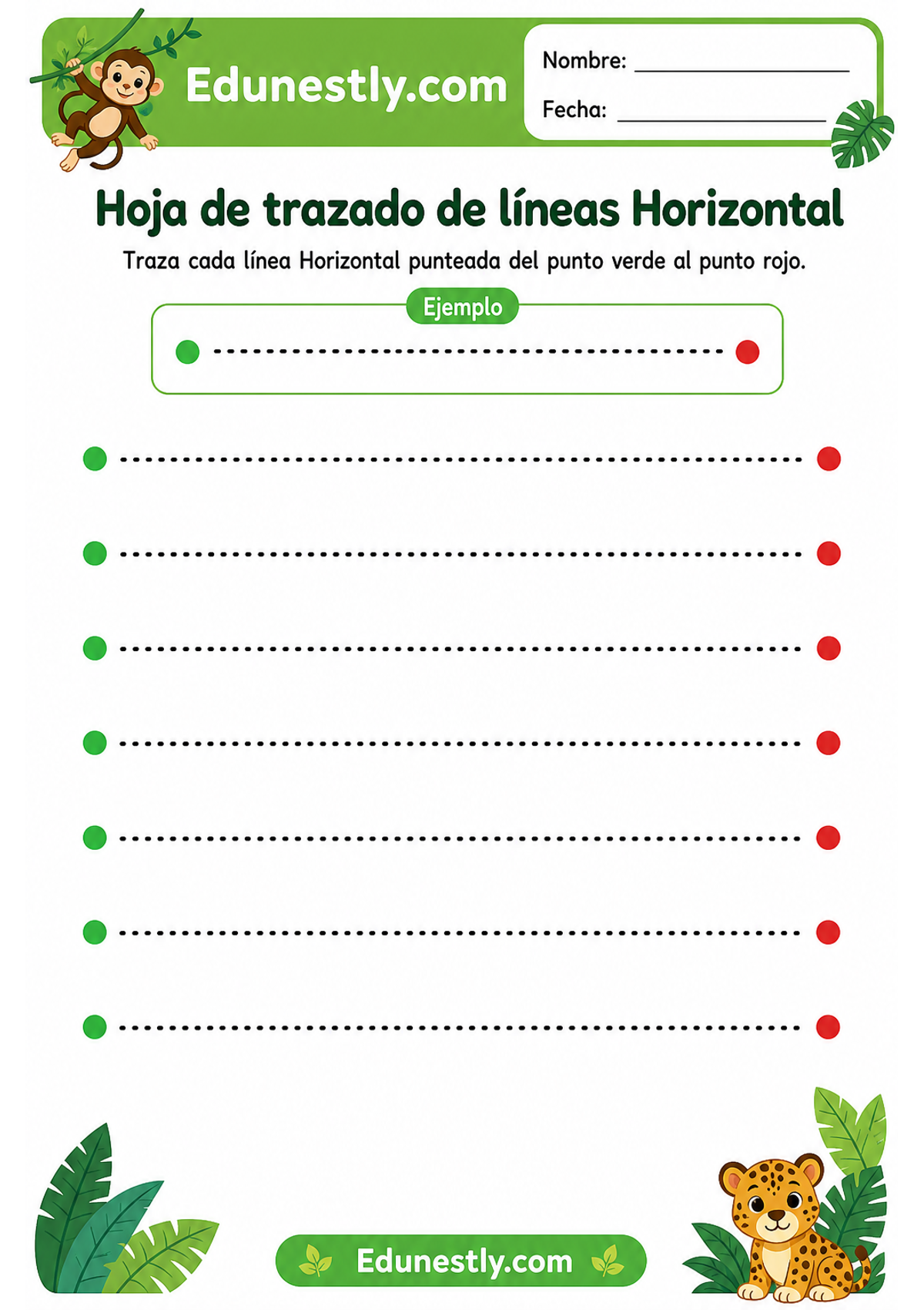 Hoja de trazado de líneas Horizontal