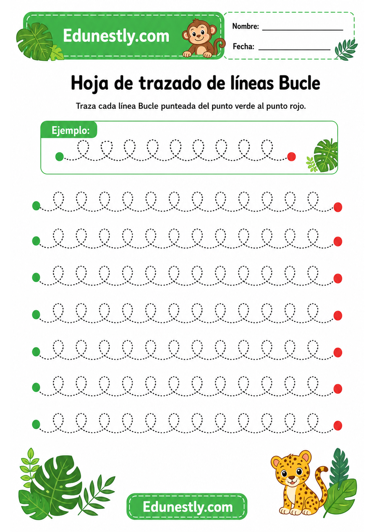Hoja de trazado de líneas Bucle
