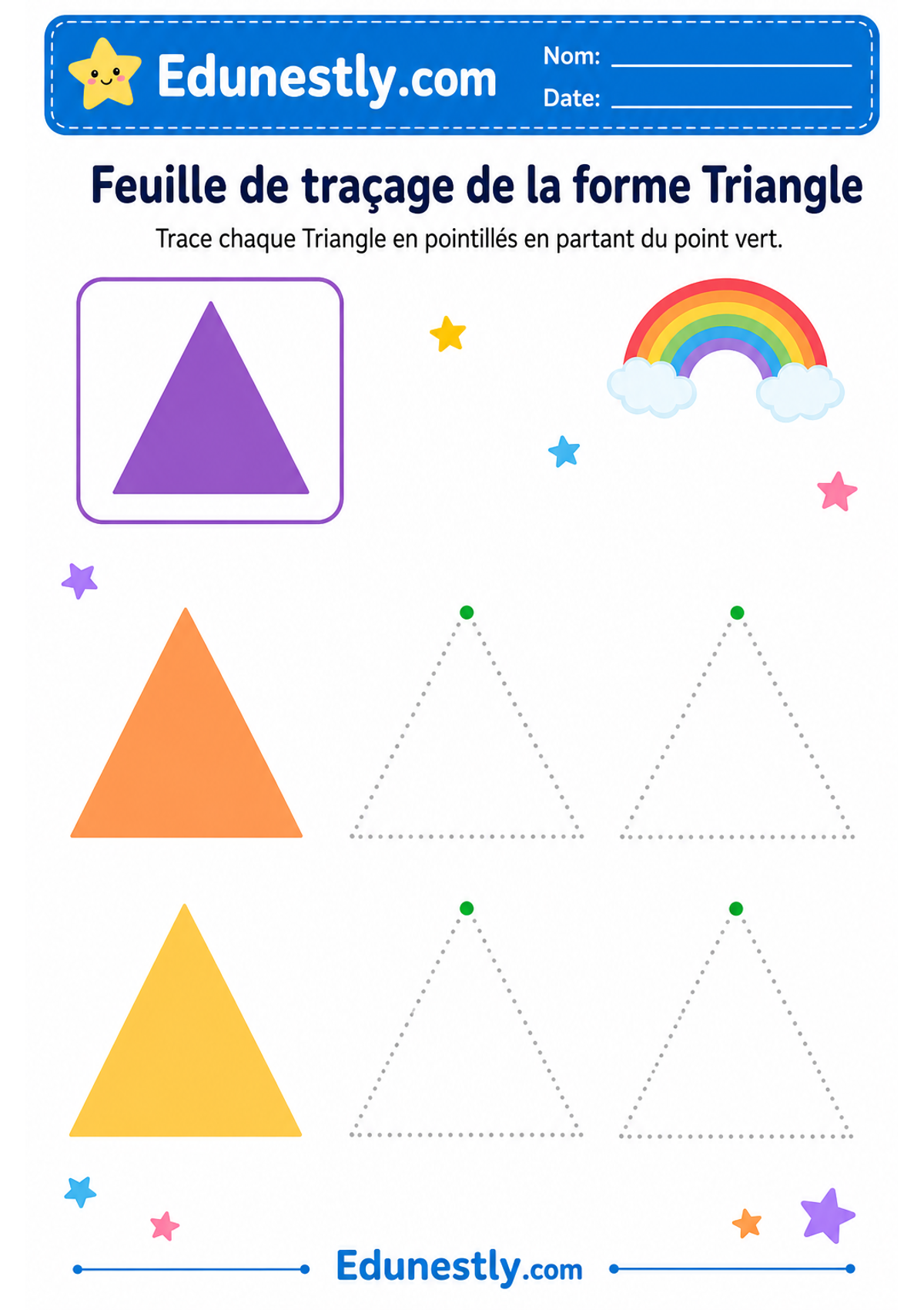 Feuille de traçage de la forme Triangle