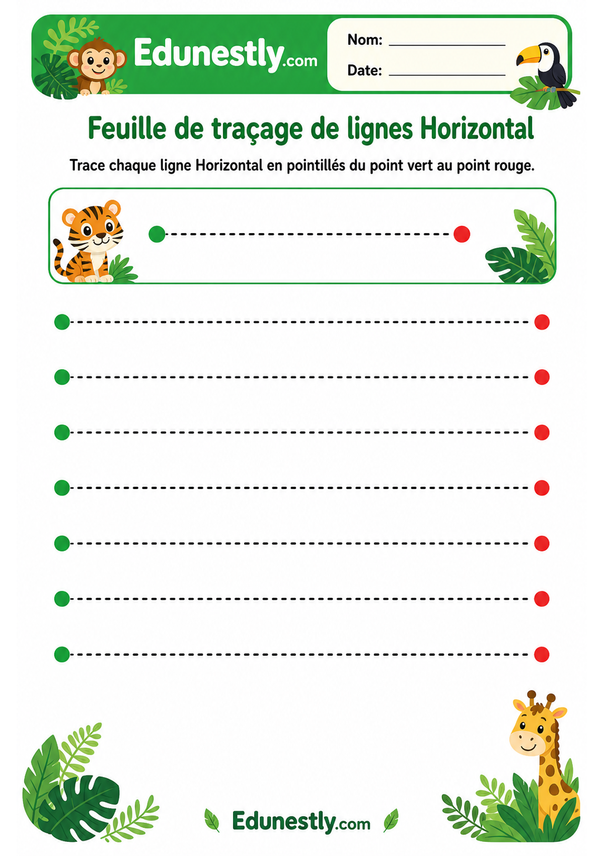 Feuille de traçage de lignes Horizontal