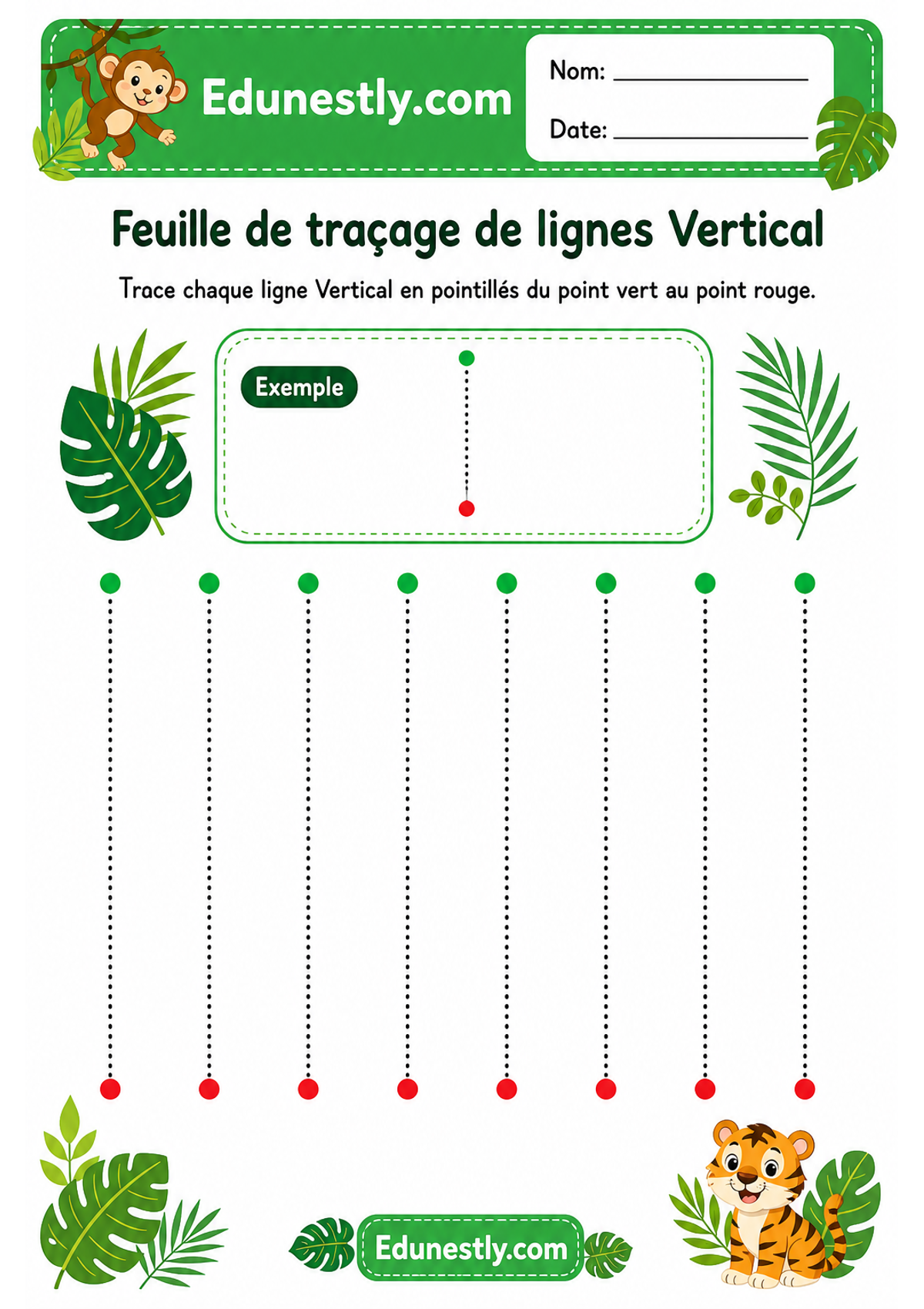 Feuille de traçage de lignes Vertical