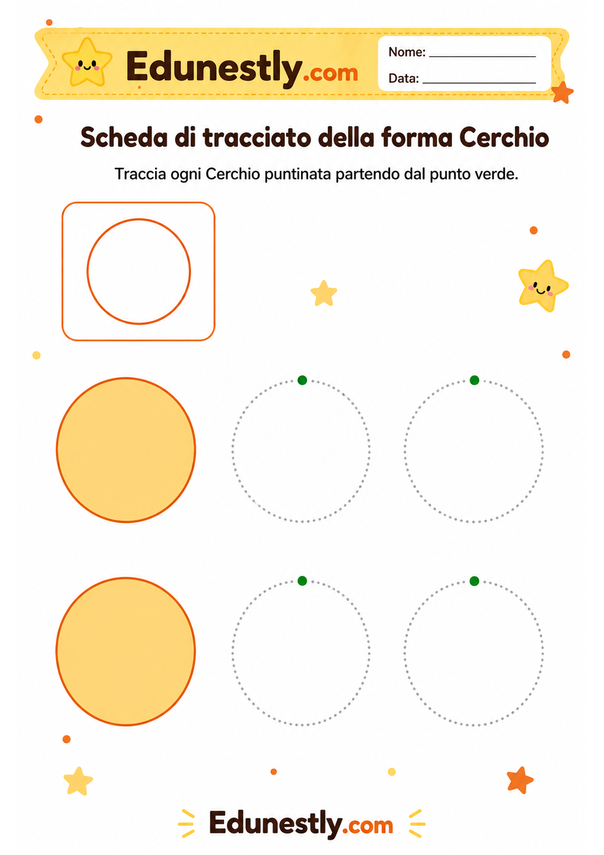 Scheda di tracciato della forma Cerchio