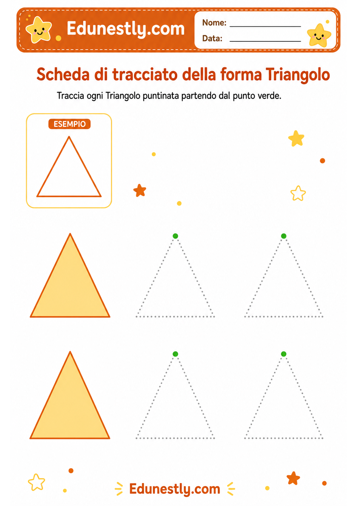 Scheda di tracciato della forma Triangolo
