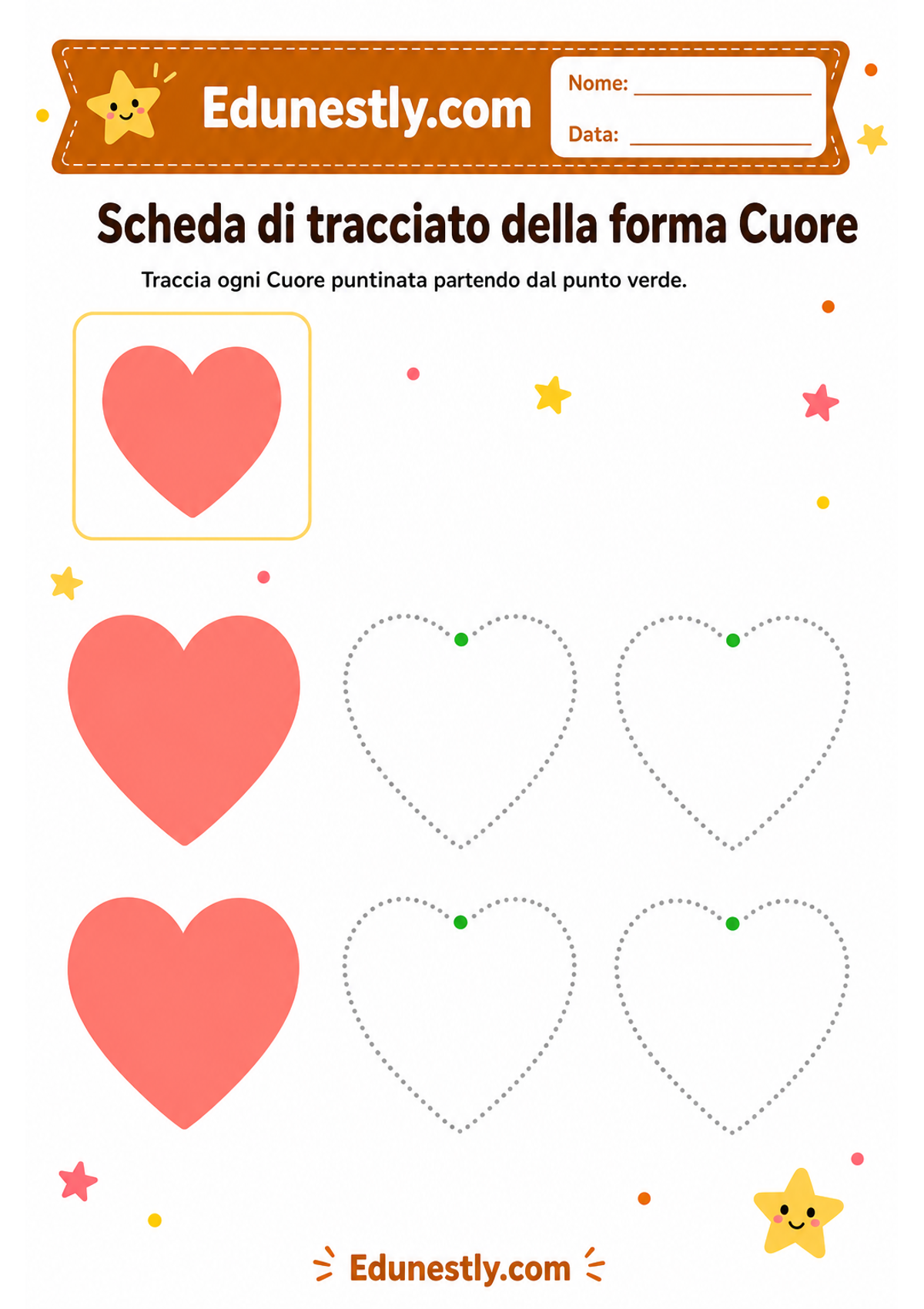 Scheda di tracciato della forma Cuore