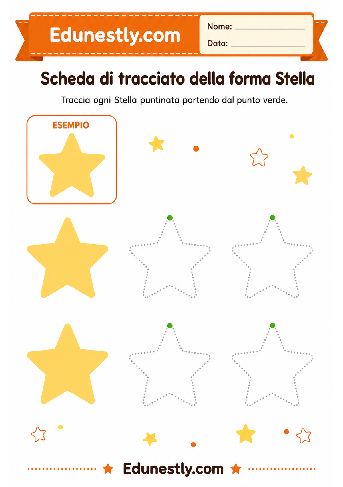 Scheda di tracciato della forma Stella