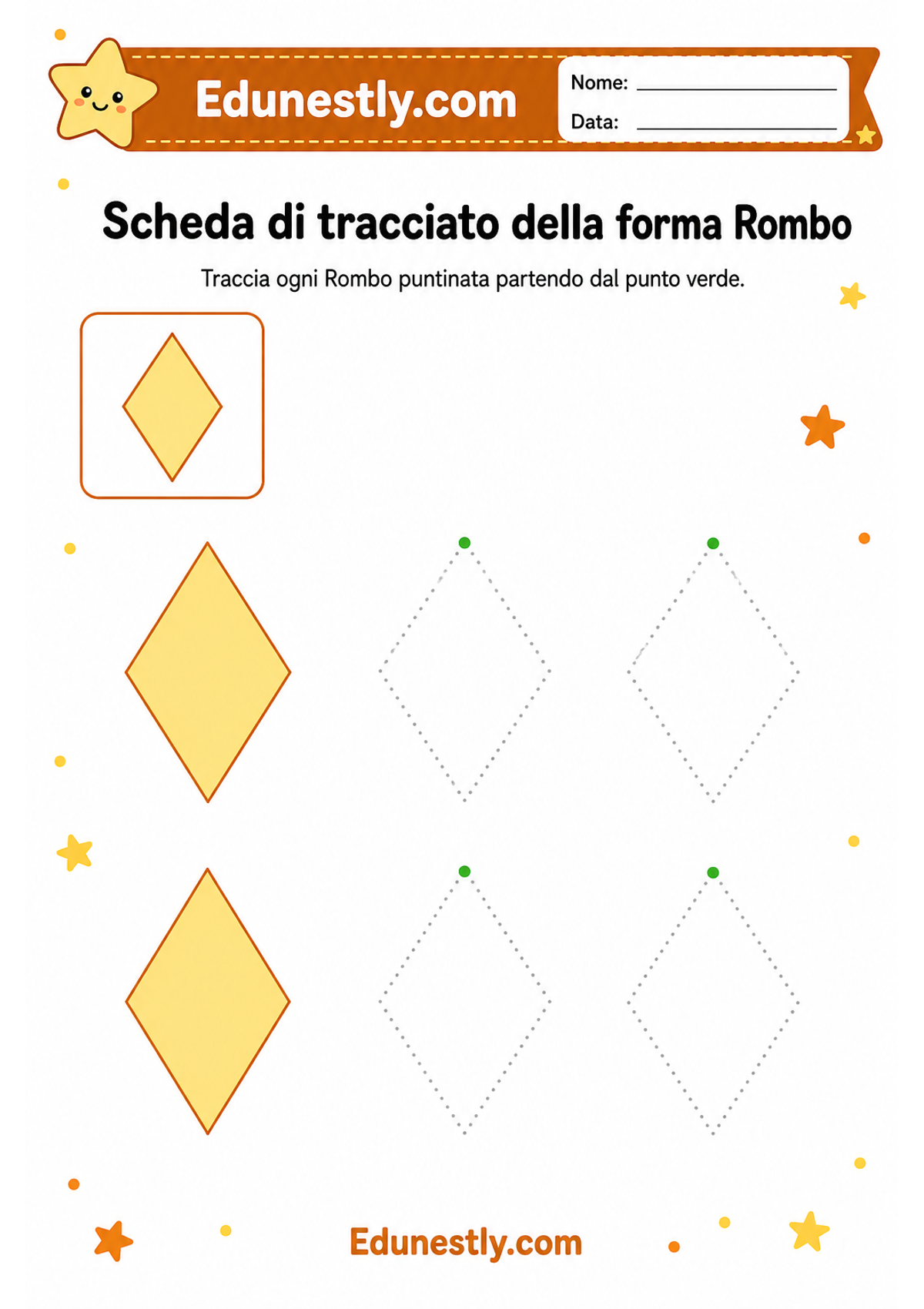 Scheda di tracciato della forma Rombo