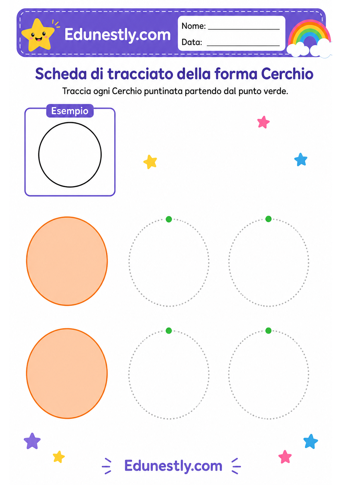Scheda di tracciato della forma Cerchio
