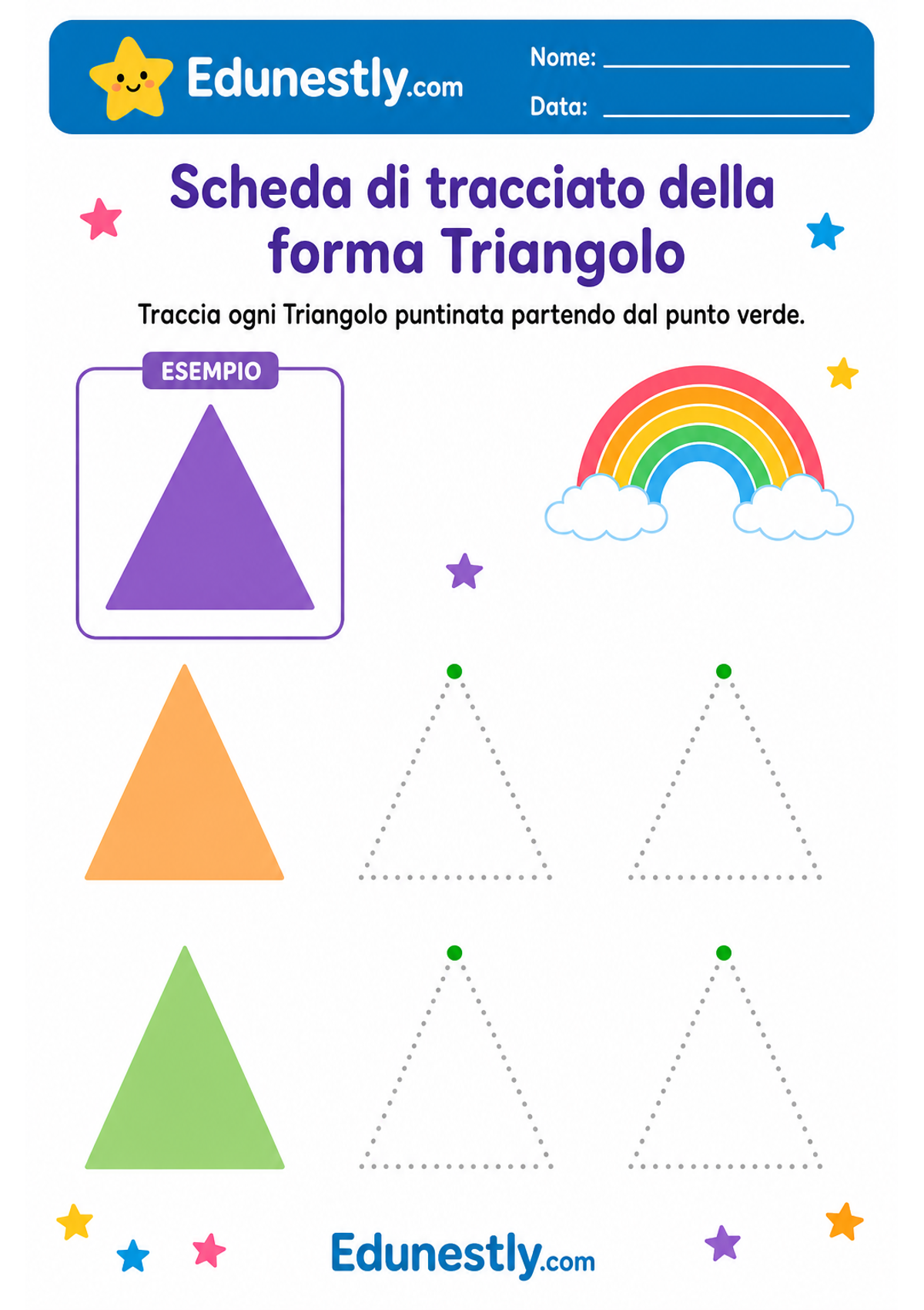 Scheda di tracciato della forma Triangolo