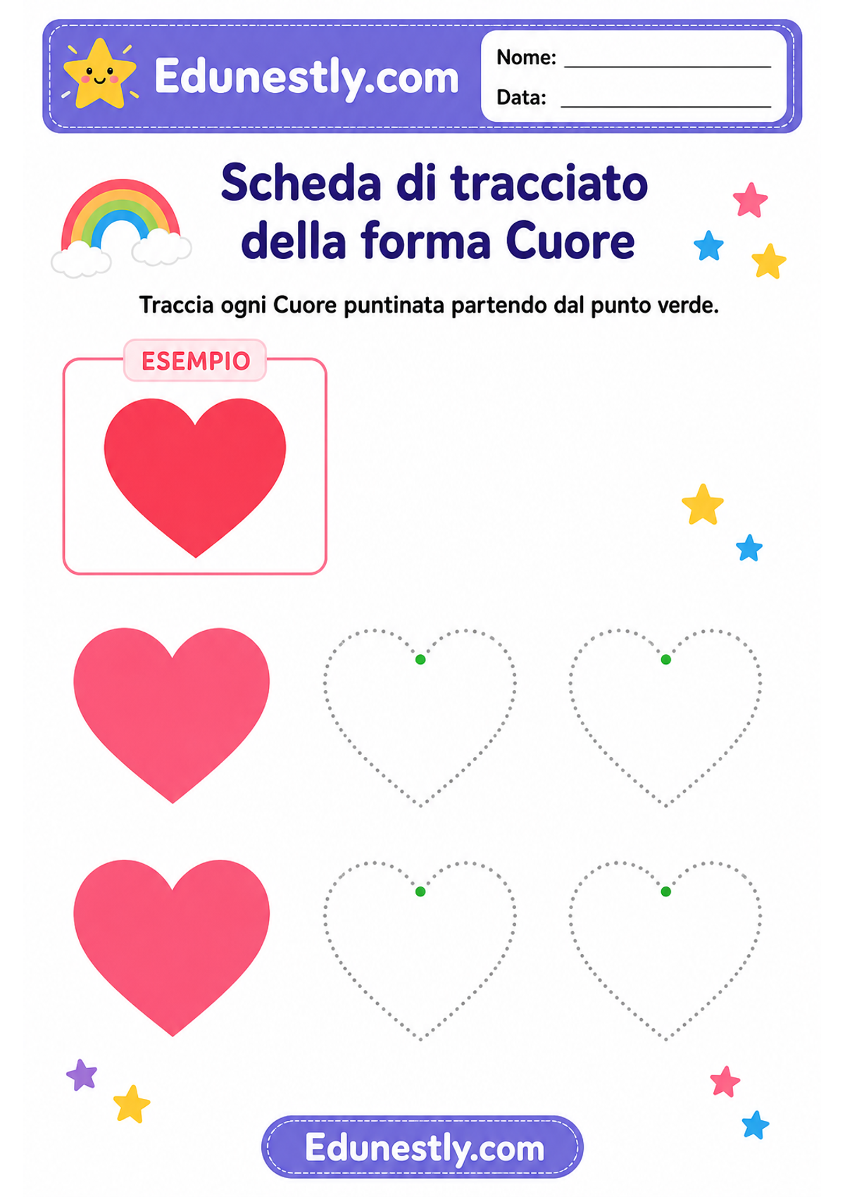 Scheda di tracciato della forma Cuore