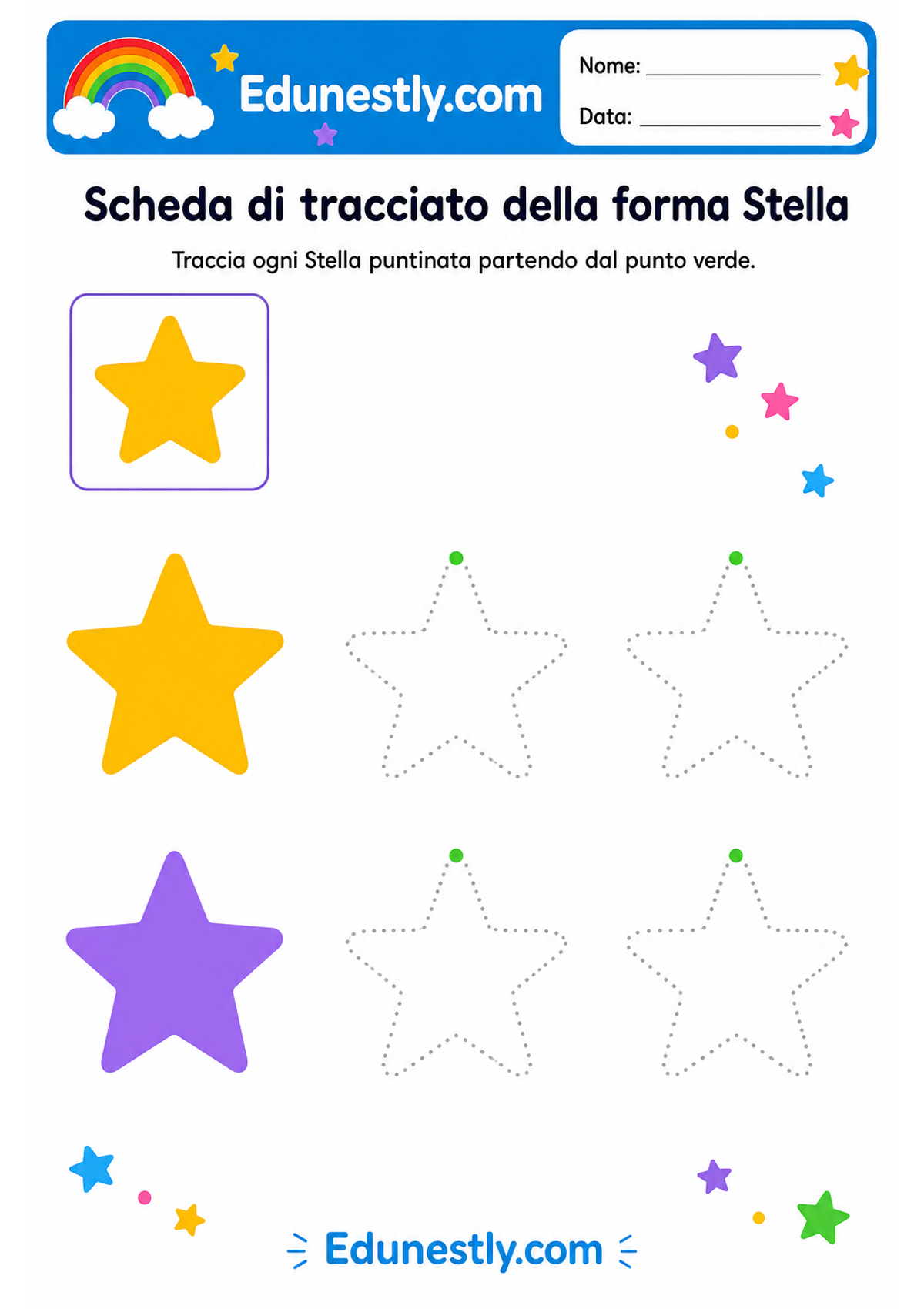 Scheda di tracciato della forma Stella