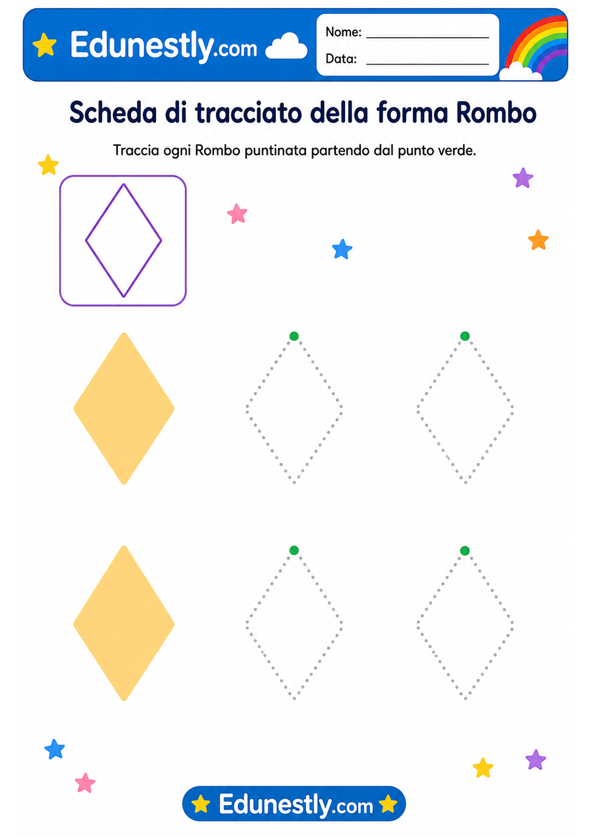 Scheda di tracciato della forma Rombo