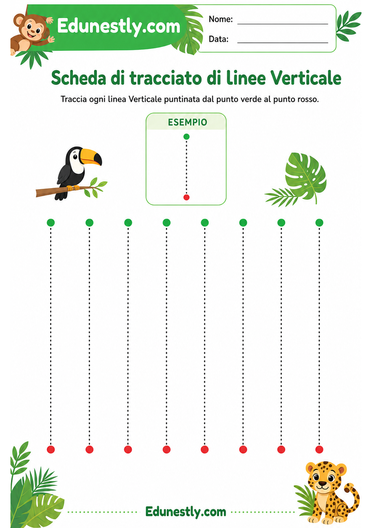 Scheda di tracciato di linee Verticale