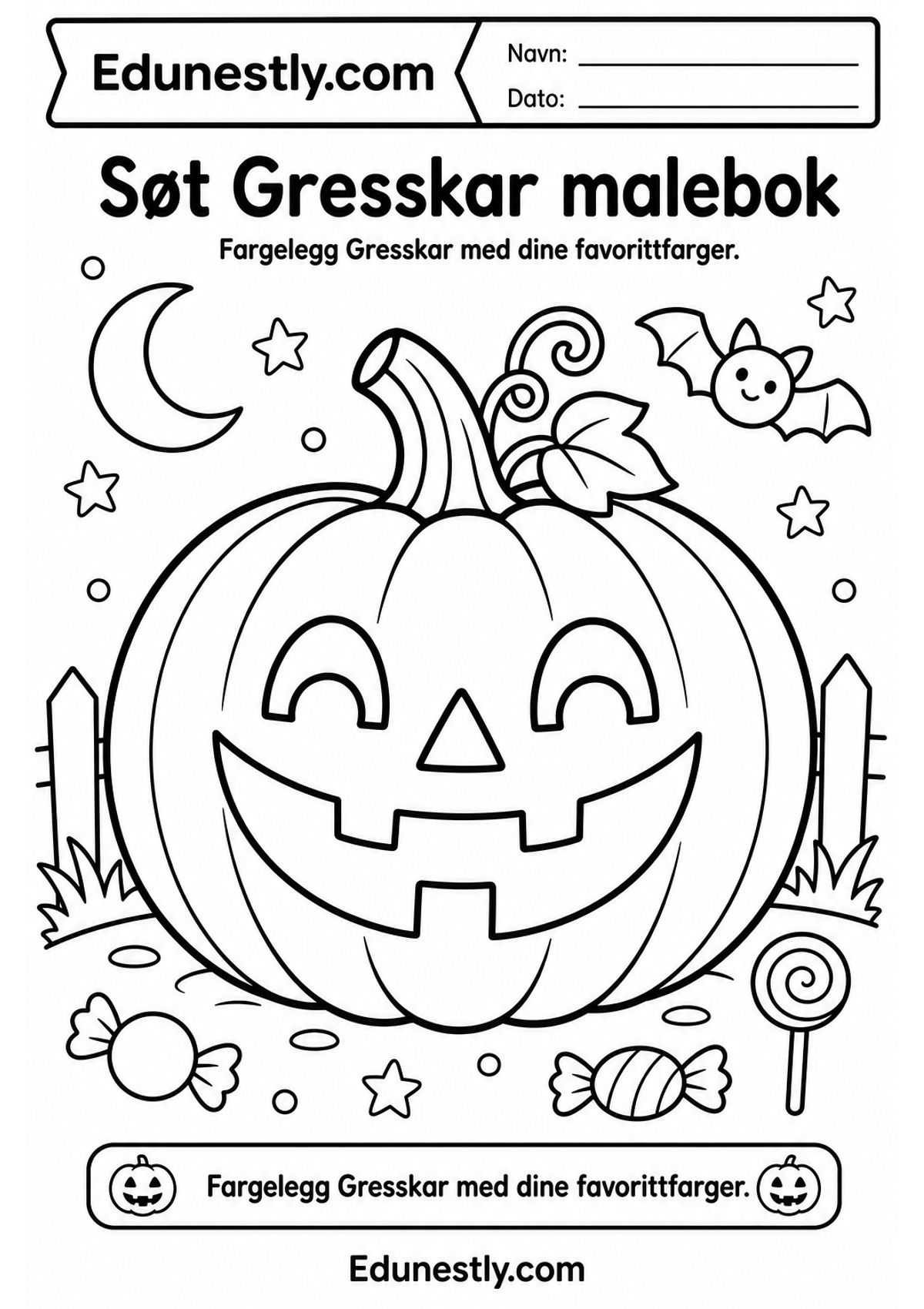 Søt Gresskar malebok