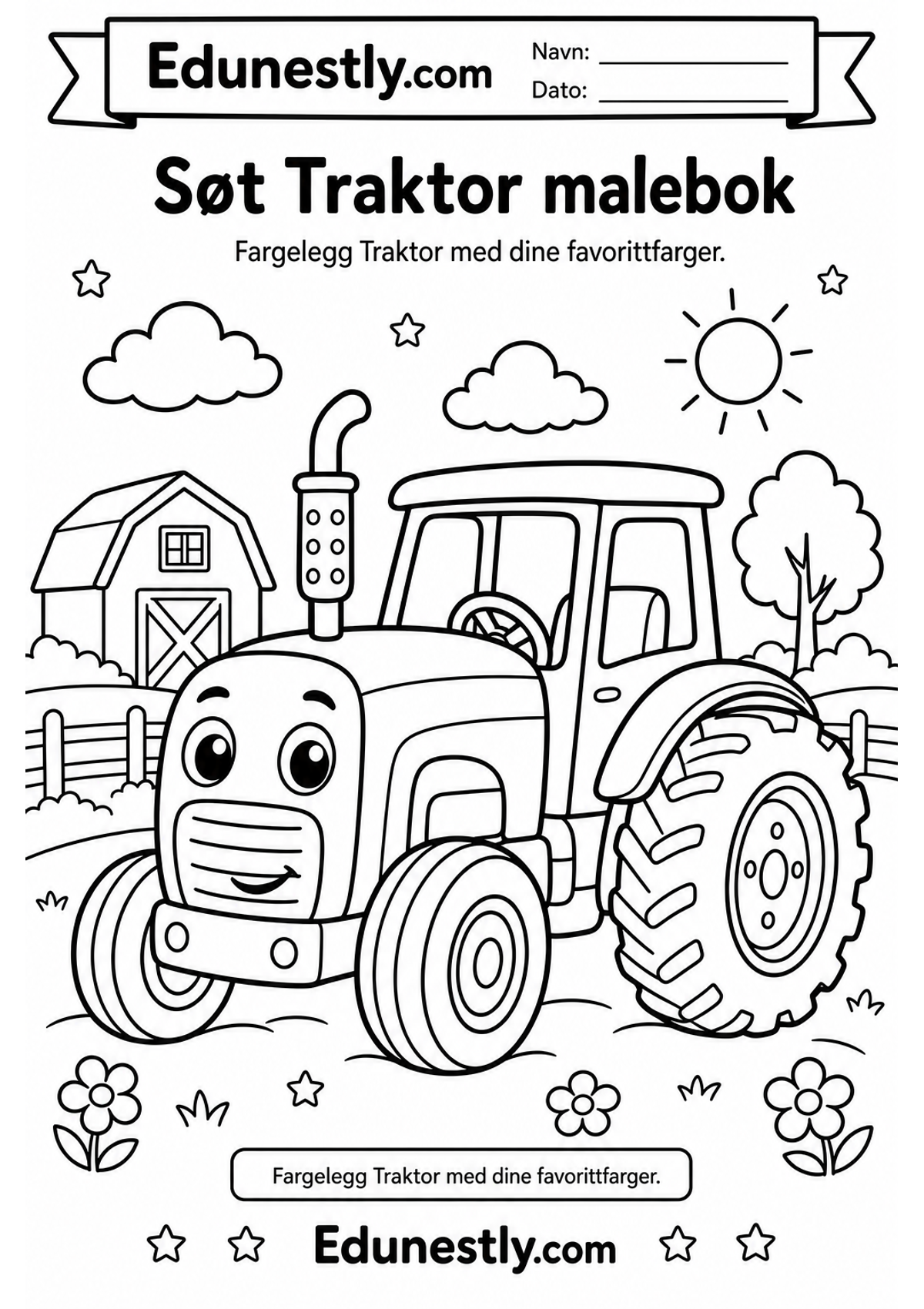 Søt Traktor malebok
