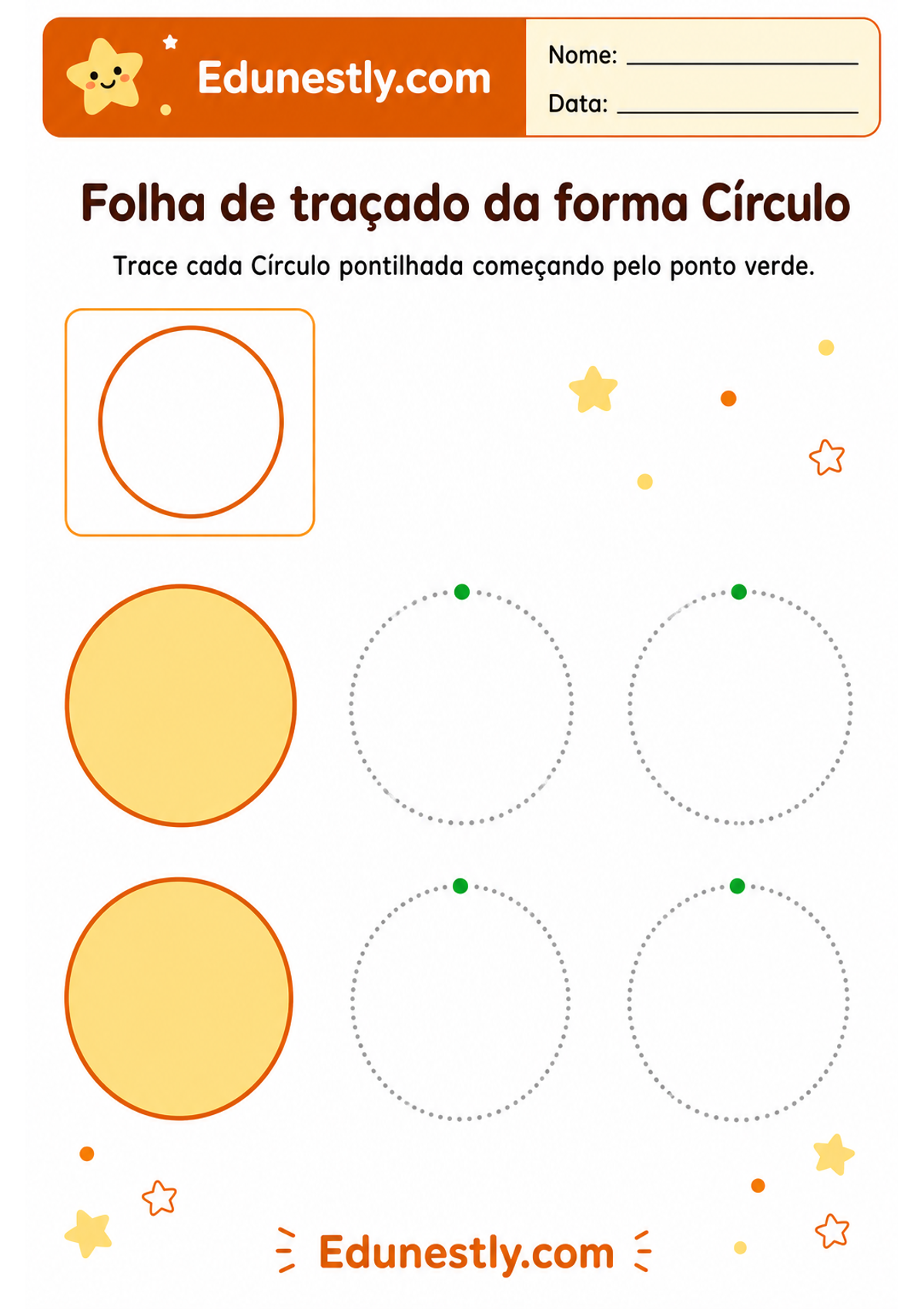 Folha de traçado da forma Círculo