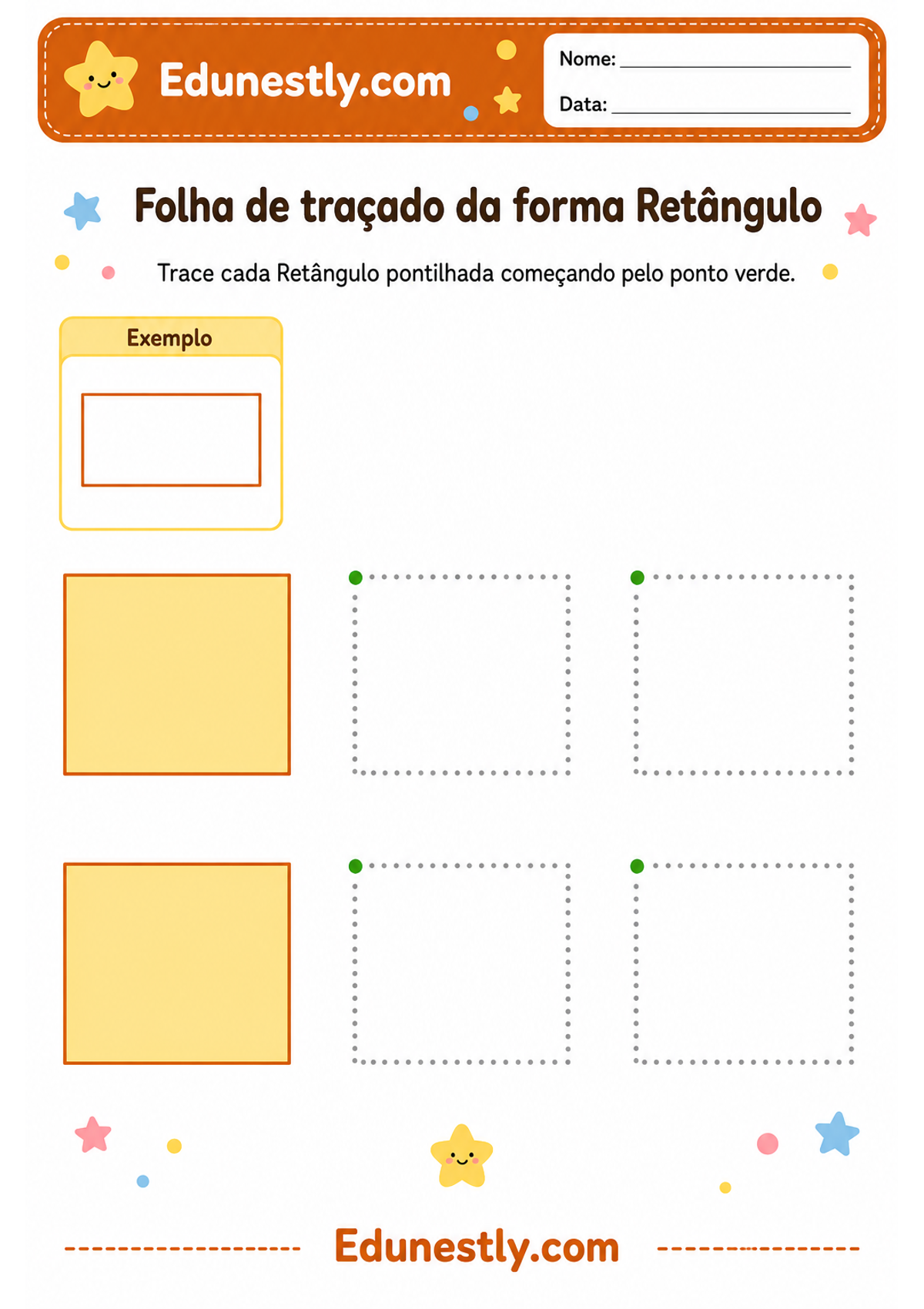 Folha de traçado da forma Retângulo