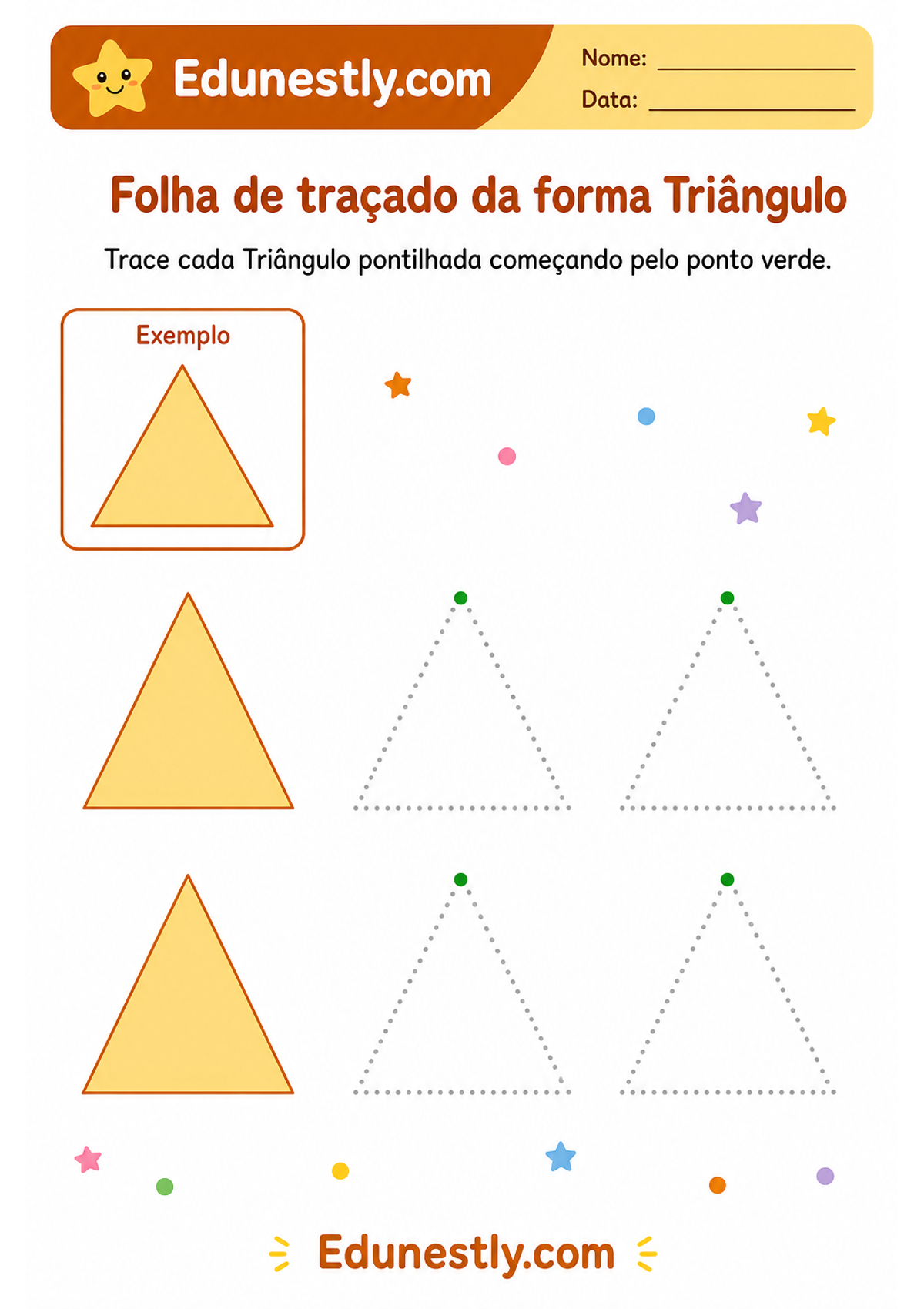 Folha de traçado da forma Triângulo