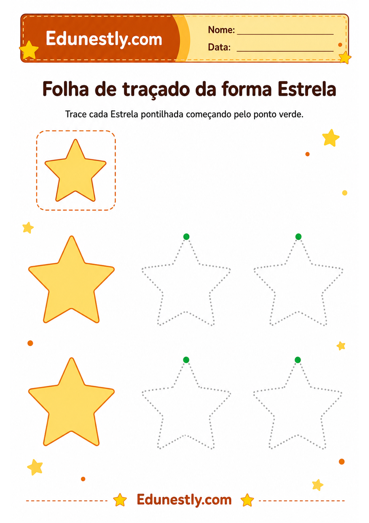 Folha de traçado da forma Estrela