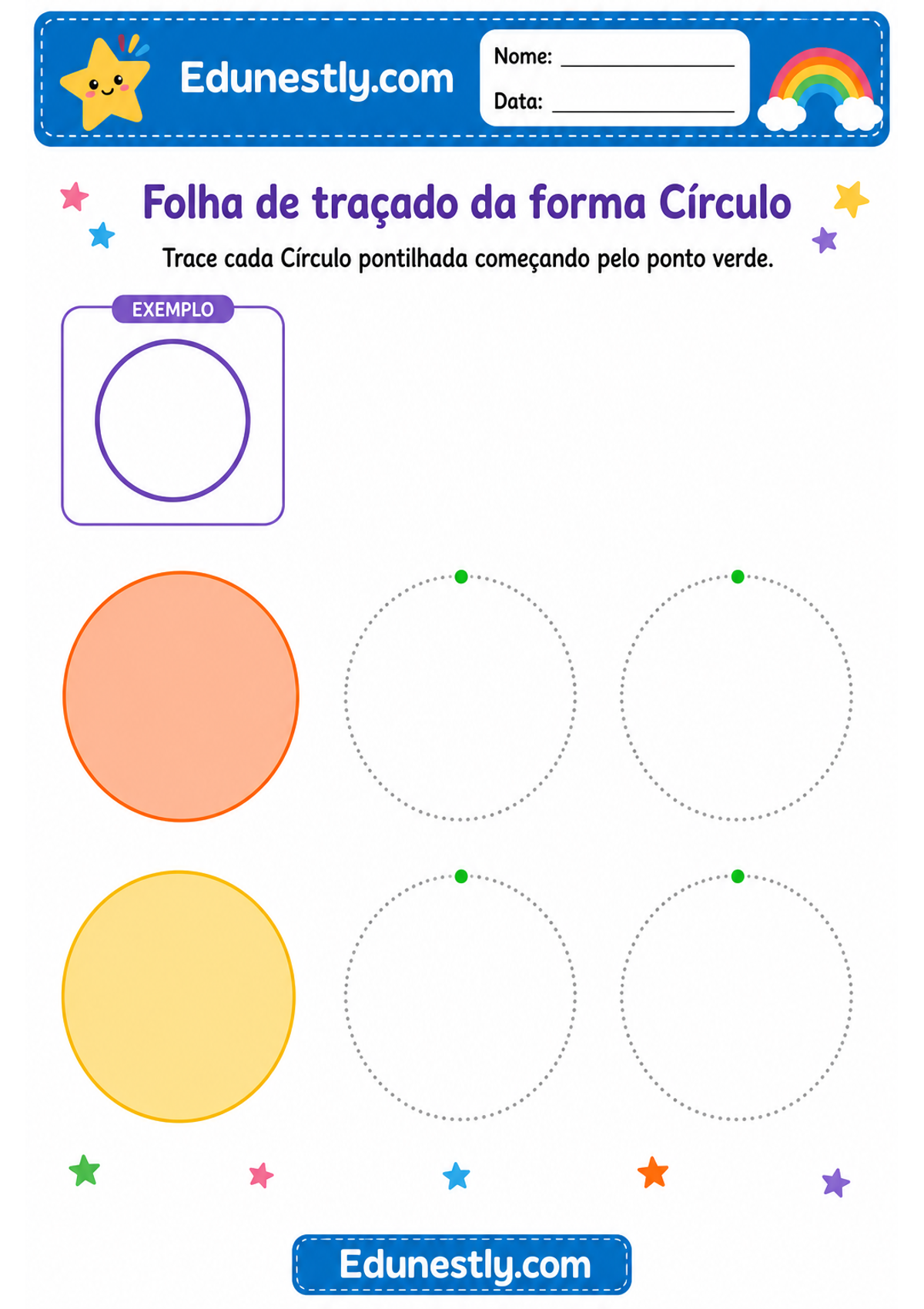 Folha de traçado da forma Círculo