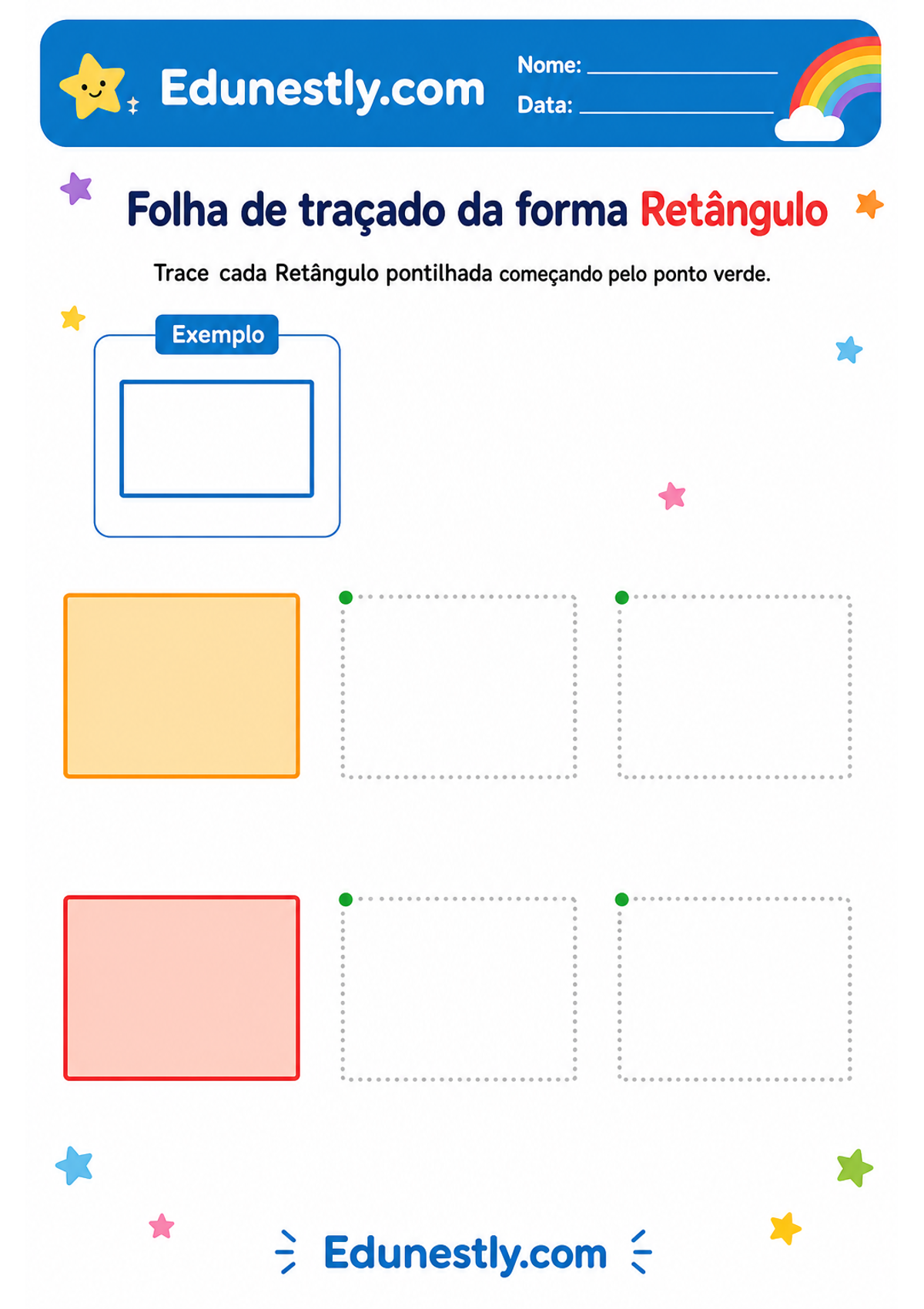 Folha de traçado da forma Retângulo