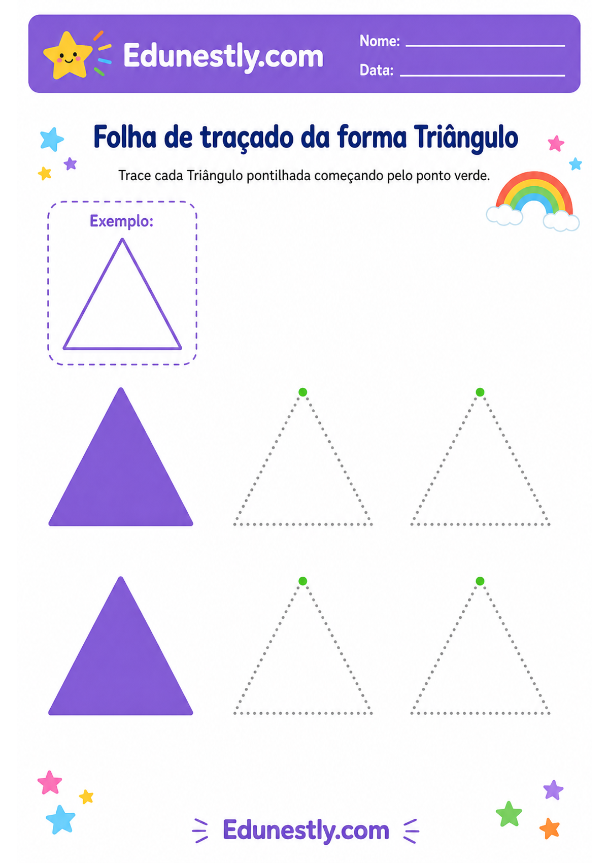 Folha de traçado da forma Triângulo