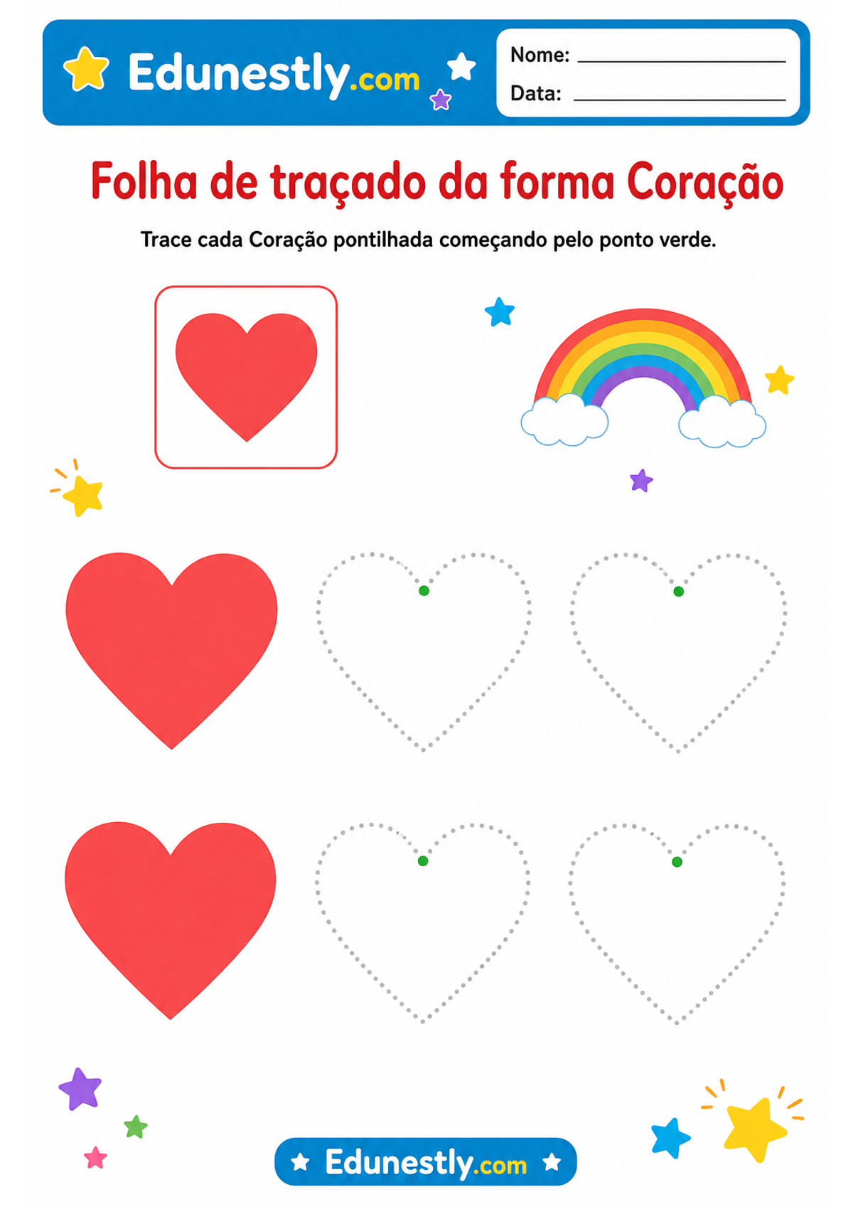 Folha de traçado da forma Coração