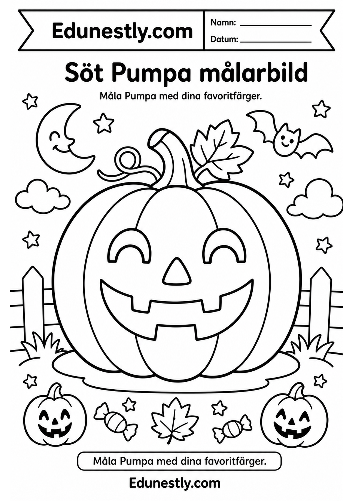 Söt Pumpa målarbild