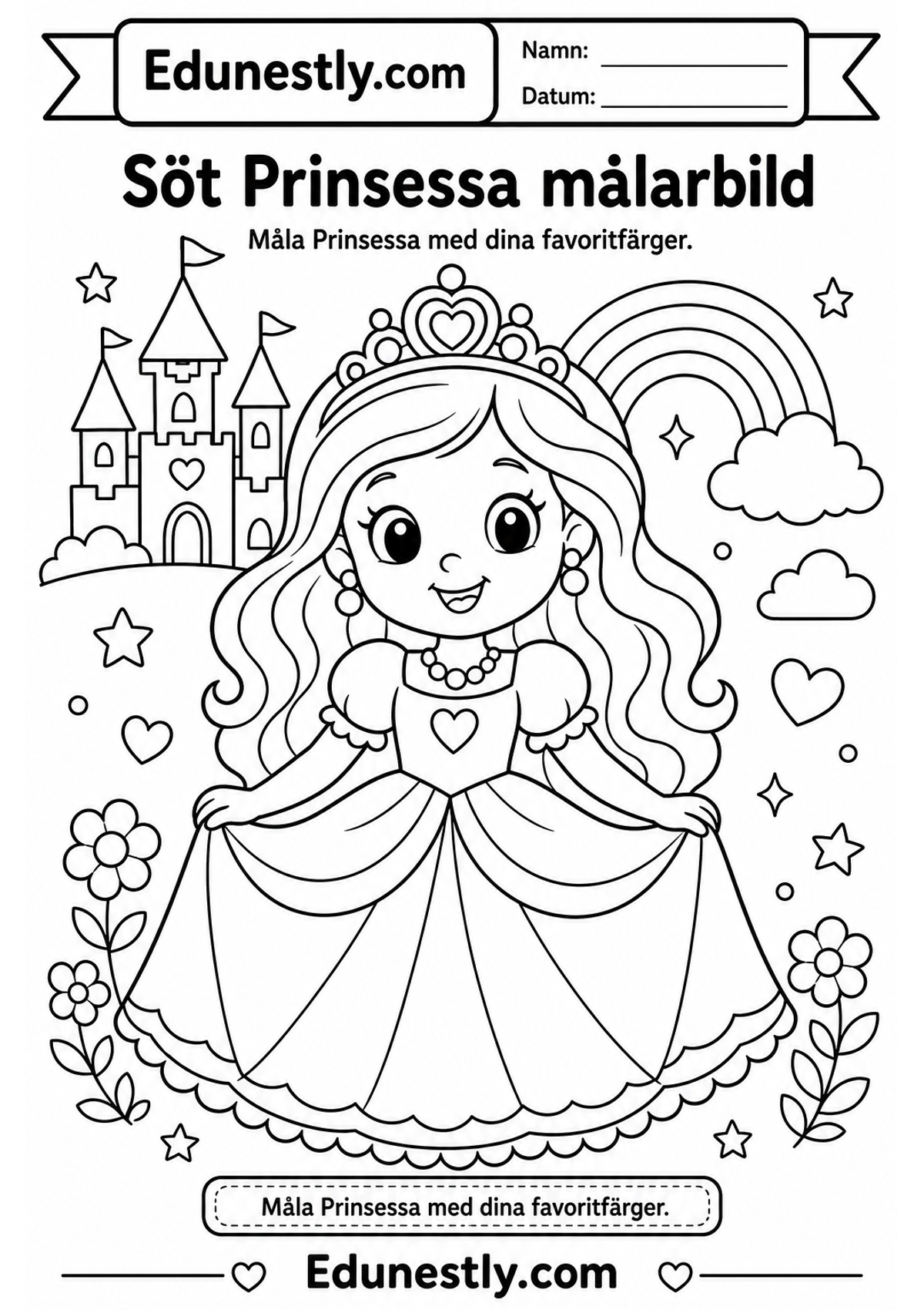 Söt Prinsessa målarbild
